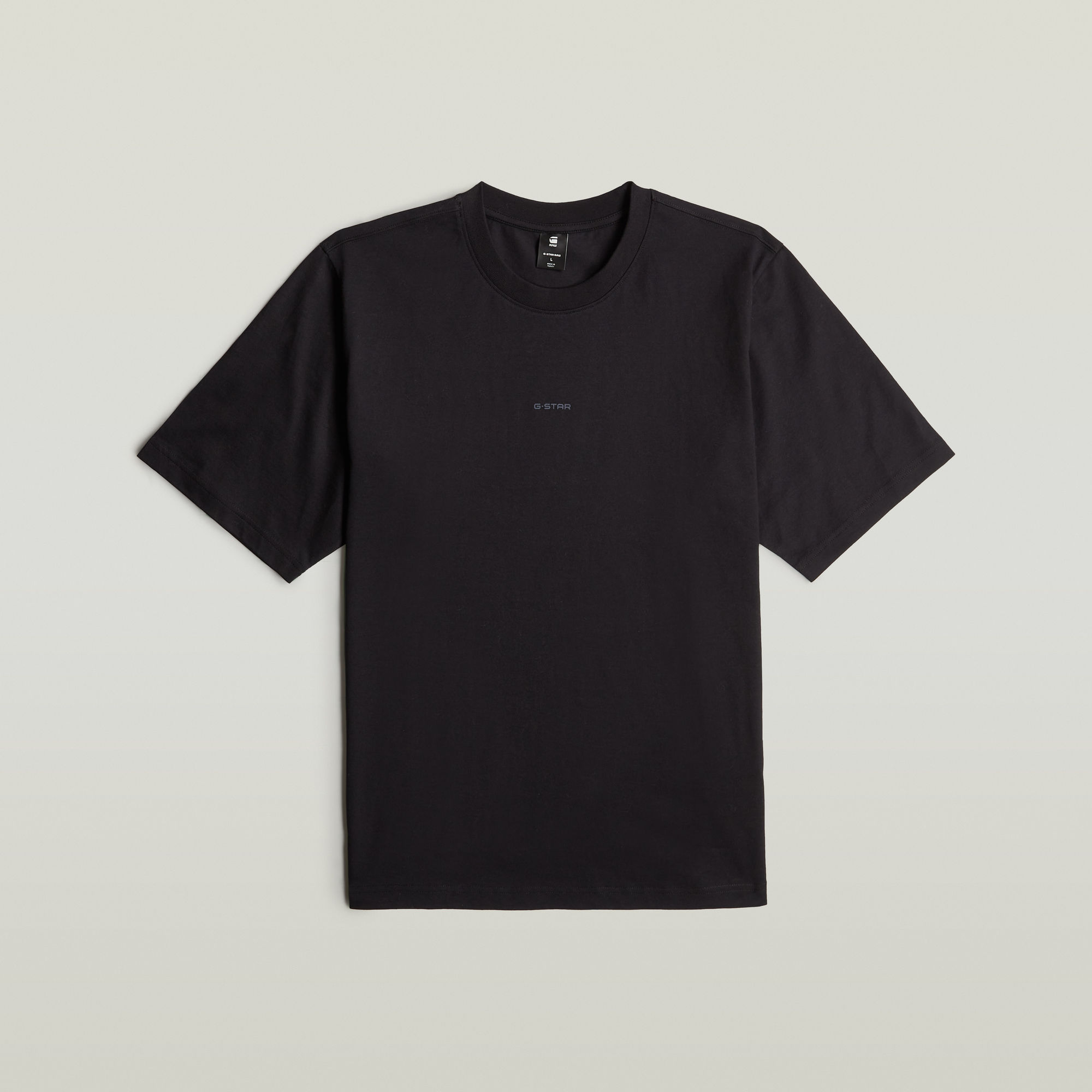 

Center Chest Logo Loose Boxy T-Shirt - Black - Men