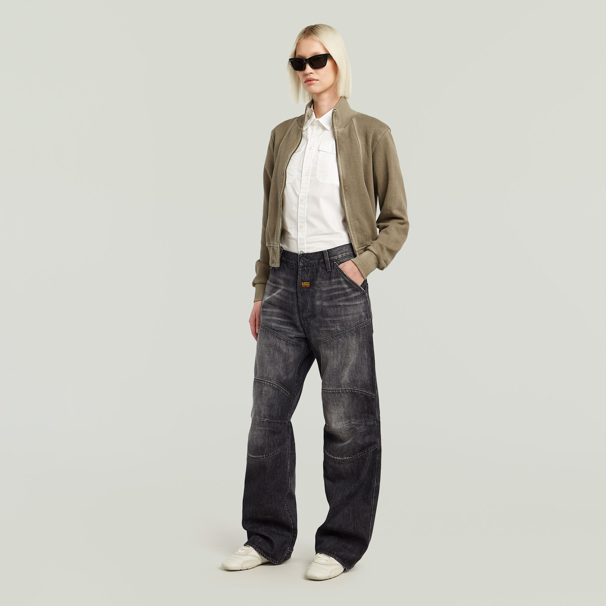 G-Star RAW G-STAR Elwood Unisex Low Loose Jeans Zwart Heren