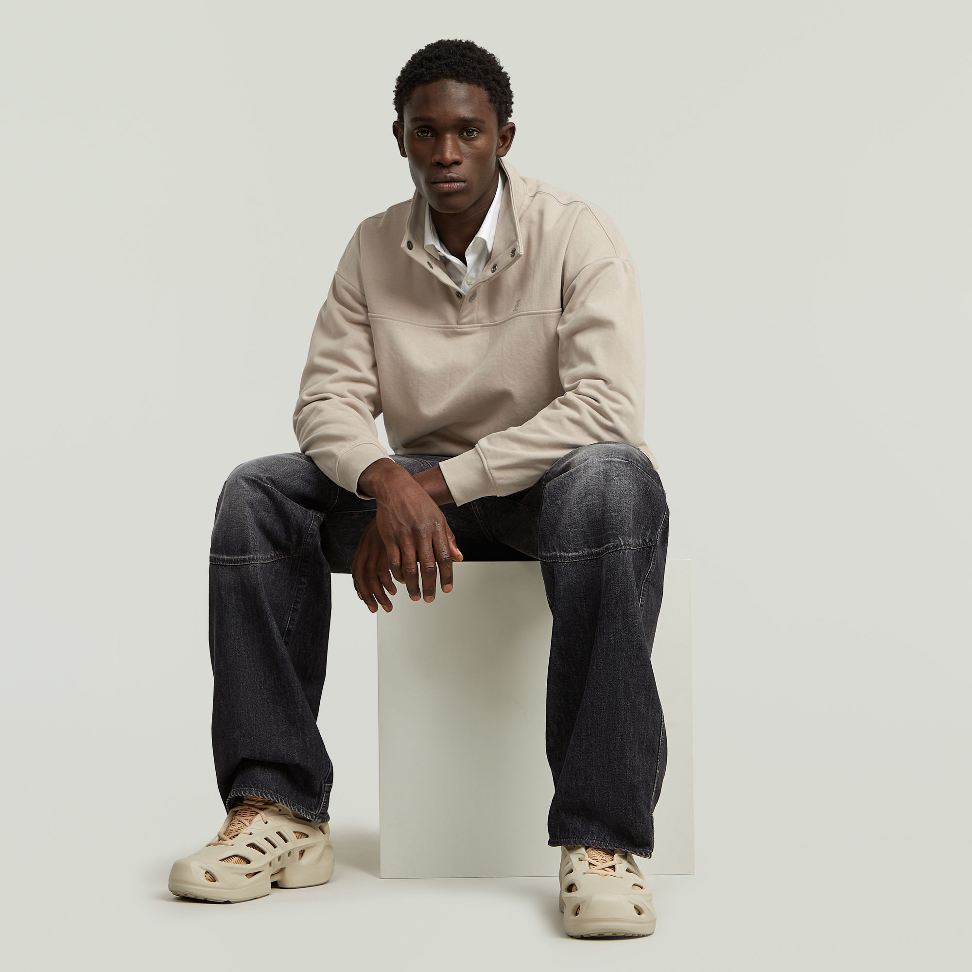 G-Star RAW G-STAR Elwood Unisex Low Loose Jeans Zwart Heren