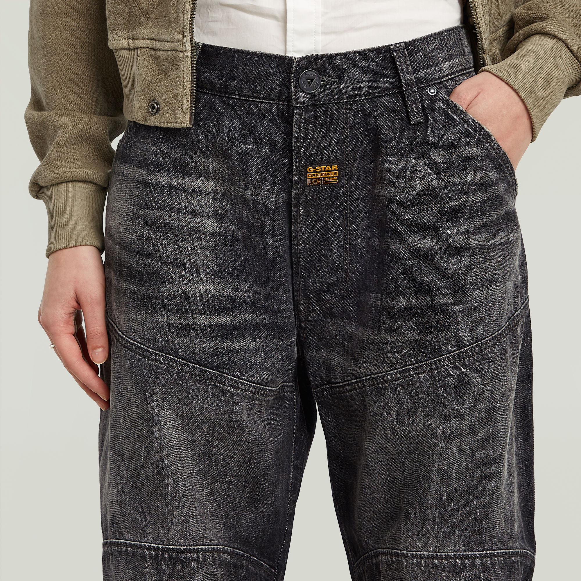 G-Star RAW G-STAR Elwood Unisex Low Loose Jeans Zwart Heren