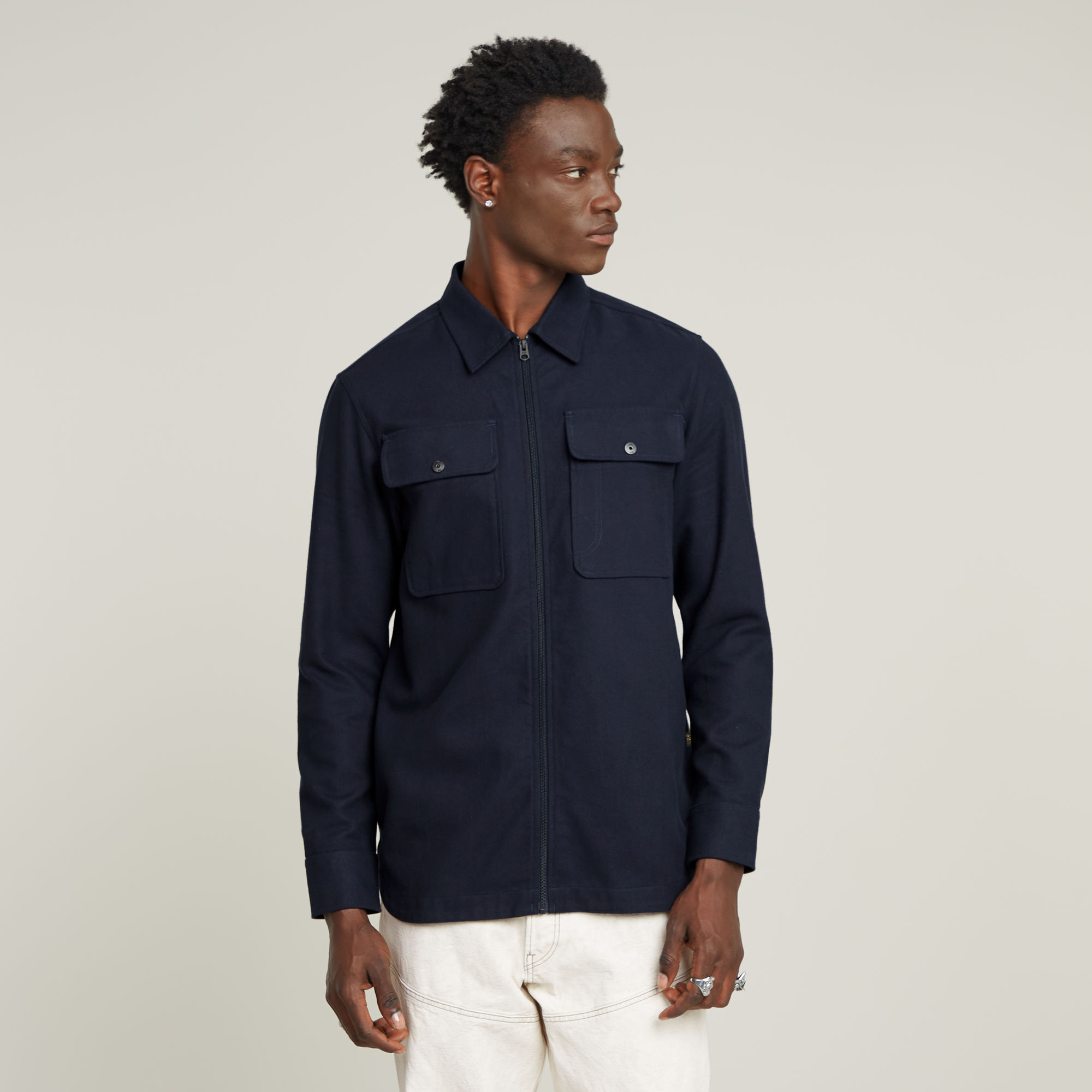 G-Star RAW GPO Zip Overshirt Donkerblauw Heren