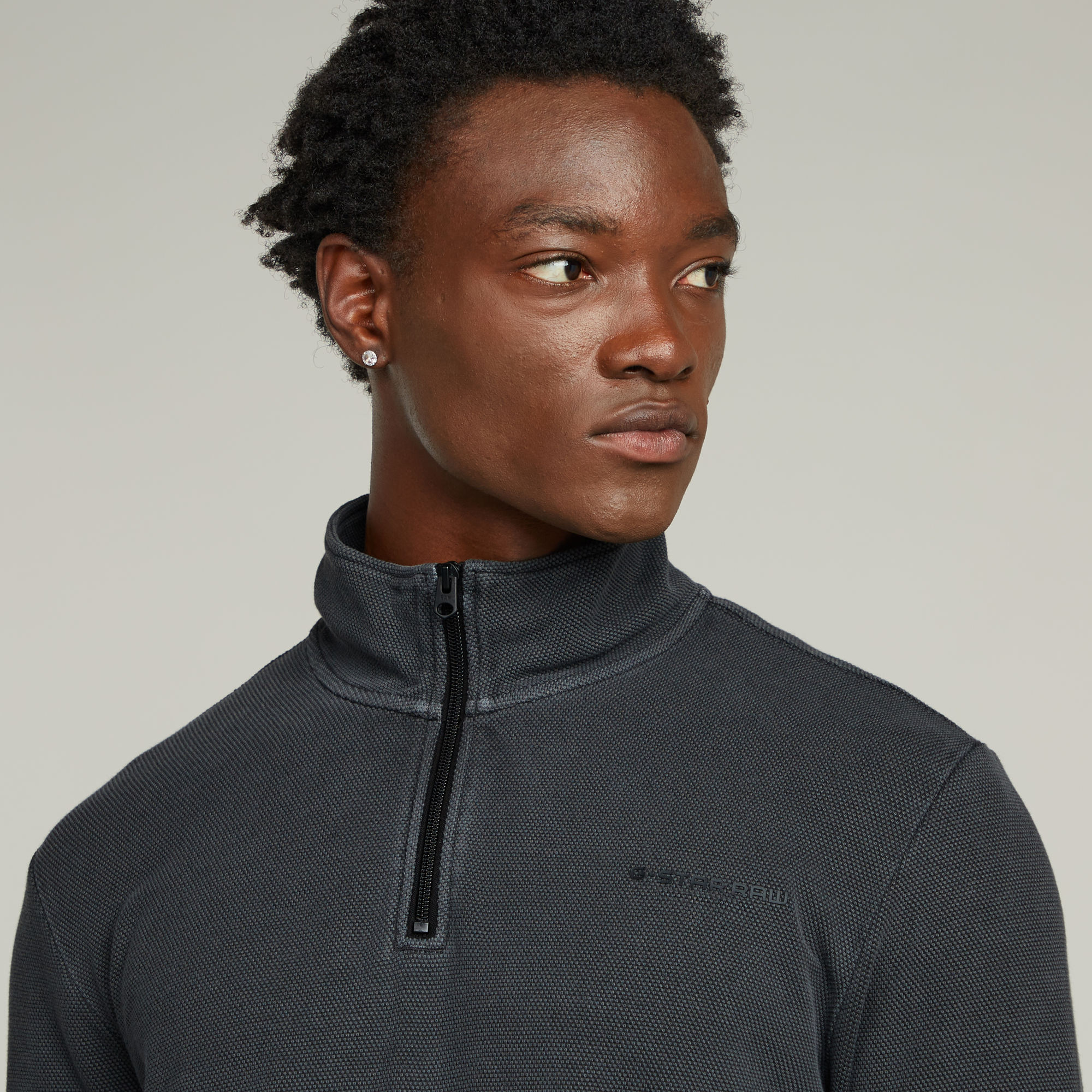 G-Star RAW Overdyed Half Zip Tweeter Zwart Heren