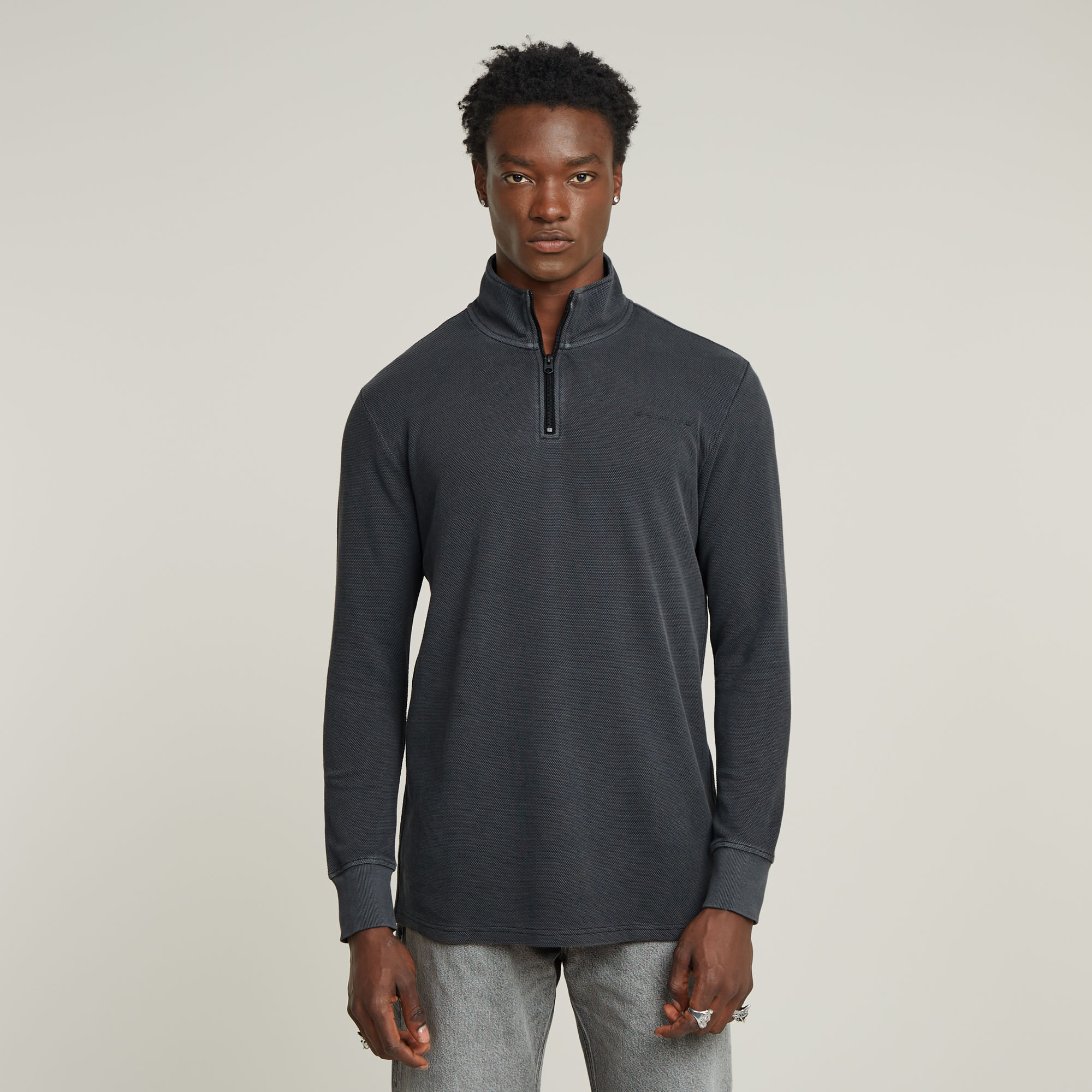 

Overdyed Half Zip Tweeter - Black - Men