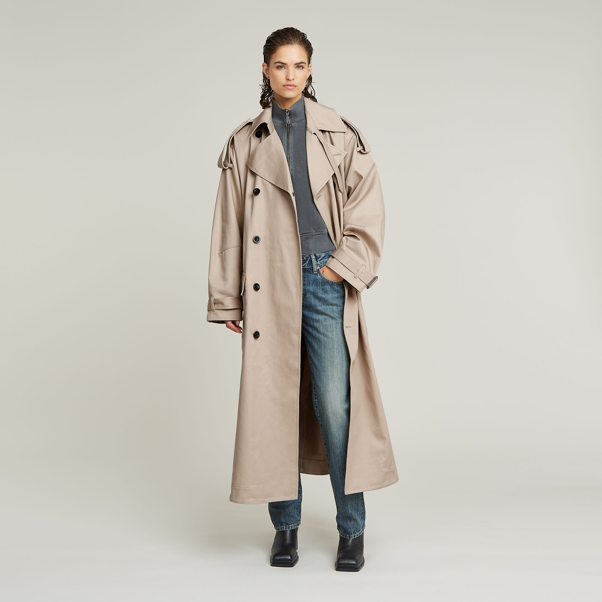 G-Star RAW Macro Balloon Trenchcoat Beige Dames