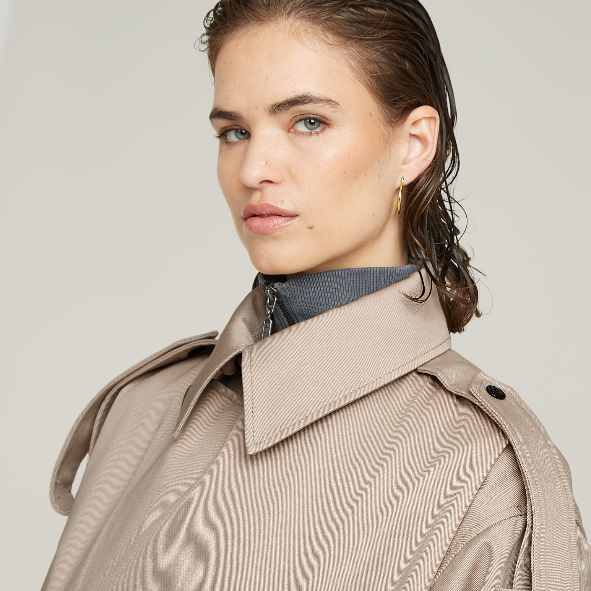 G-Star RAW Macro Balloon Trenchcoat Beige Dames