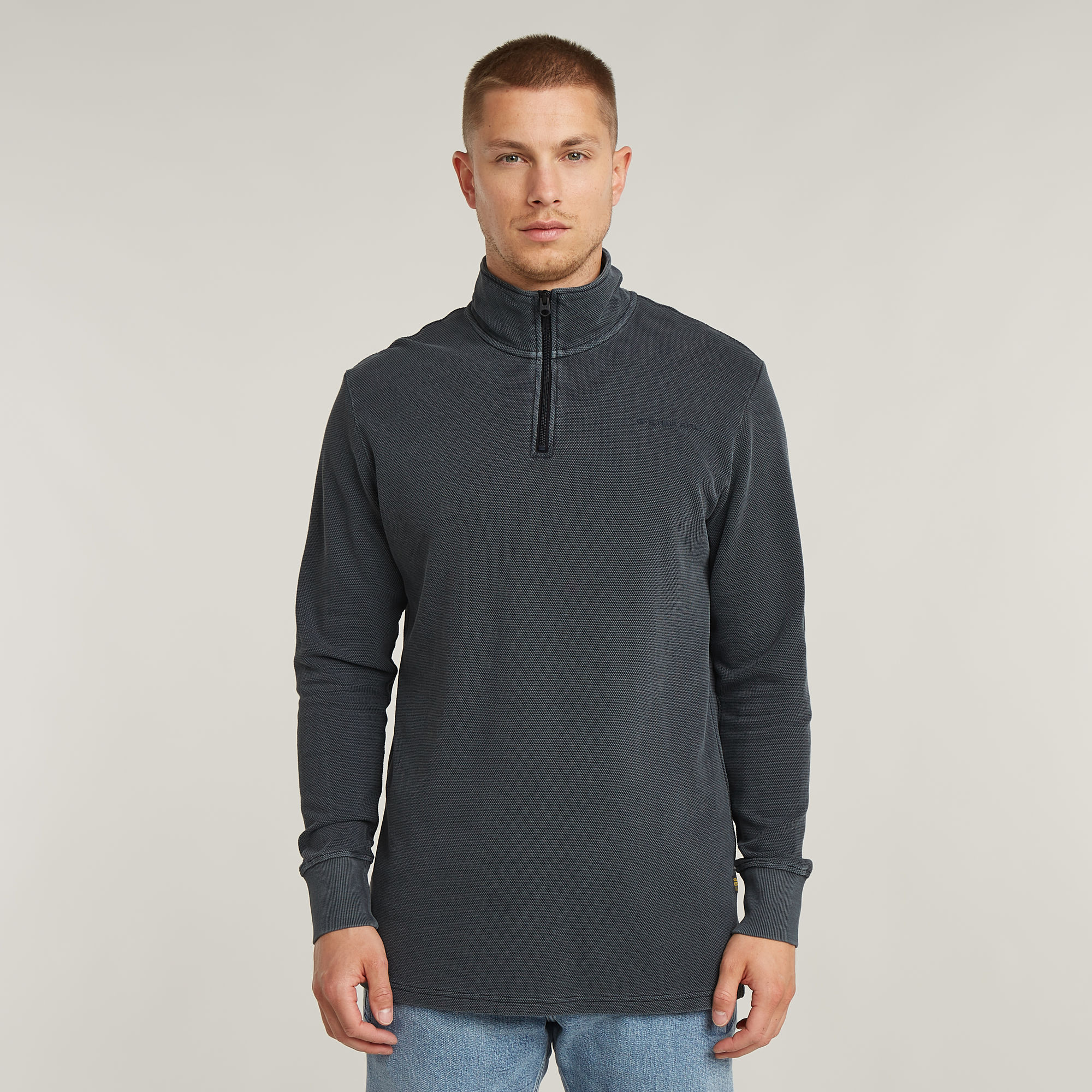 G-Star RAW Overdyed Half Zip Tweeter - Donkerblauw - Heren