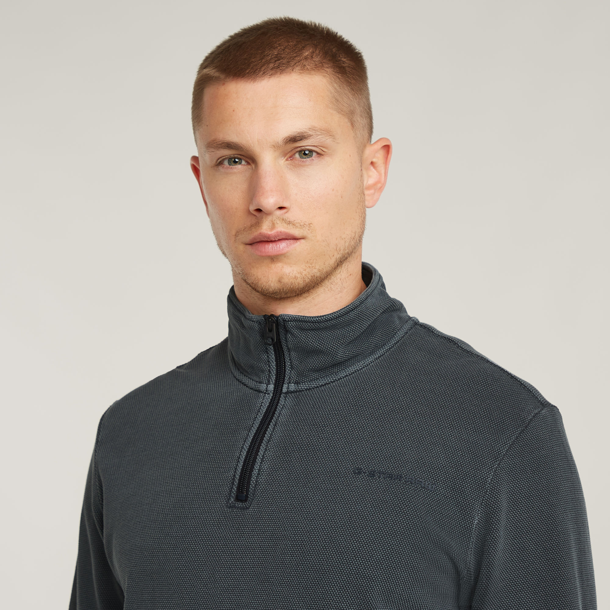 G-Star RAW Overdyed Half Zip Tweeter Donkerblauw Heren