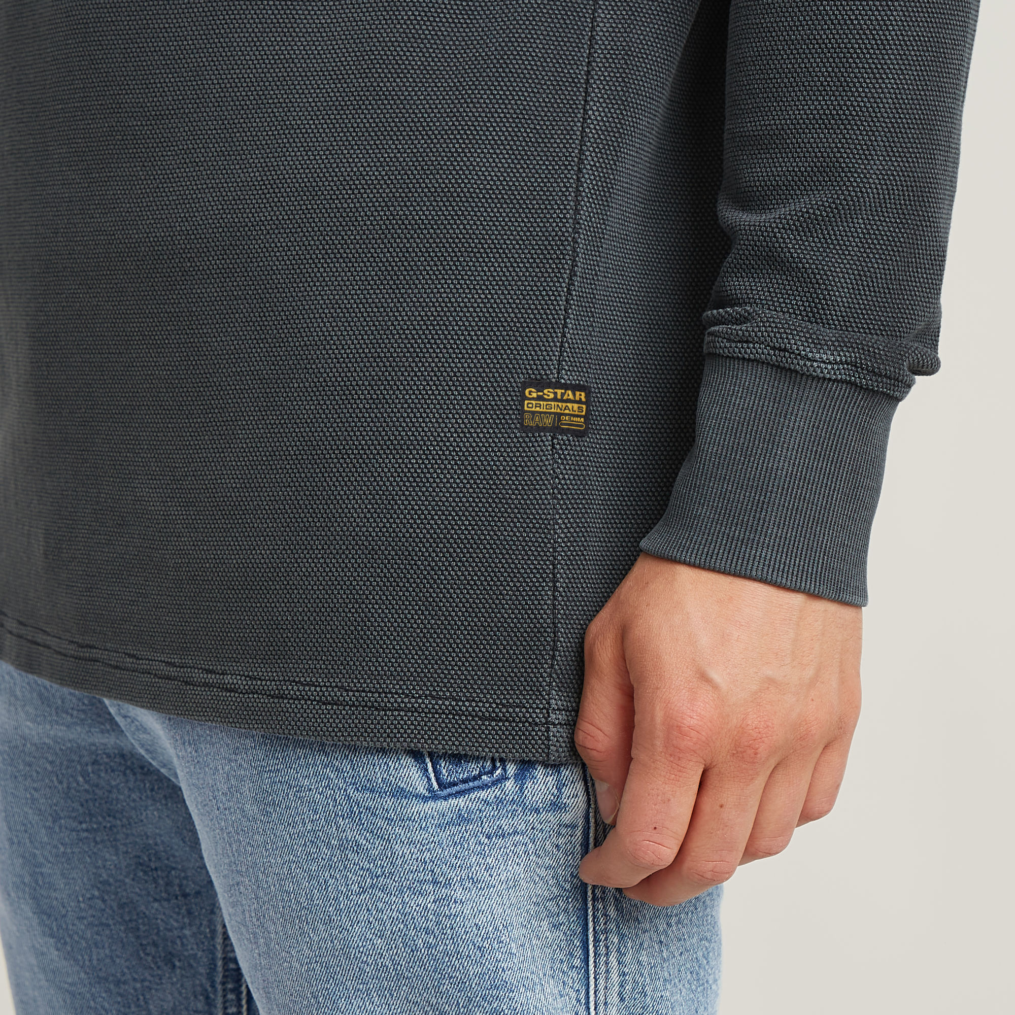 G-Star RAW Overdyed Half Zip Tweeter Donkerblauw Heren