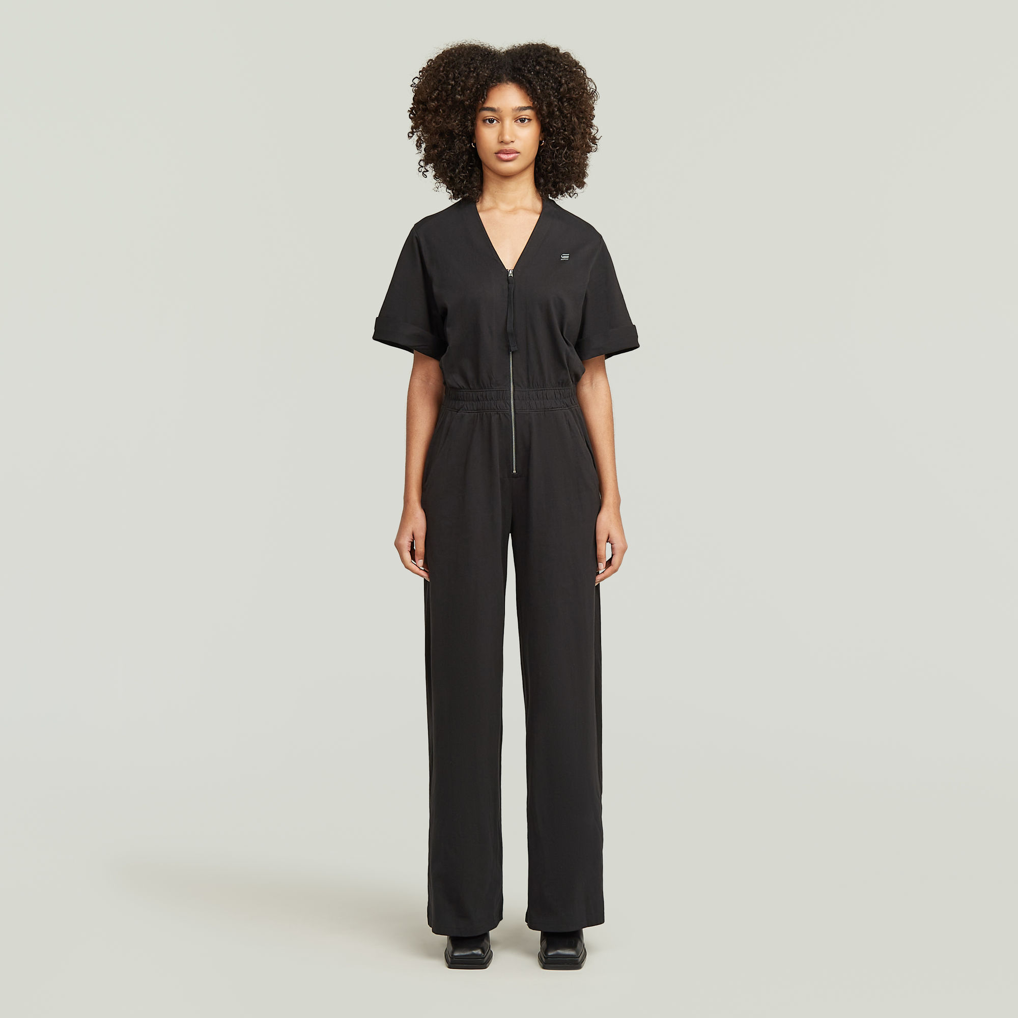 Blouse Jumpsuit - Schwarz - Damen