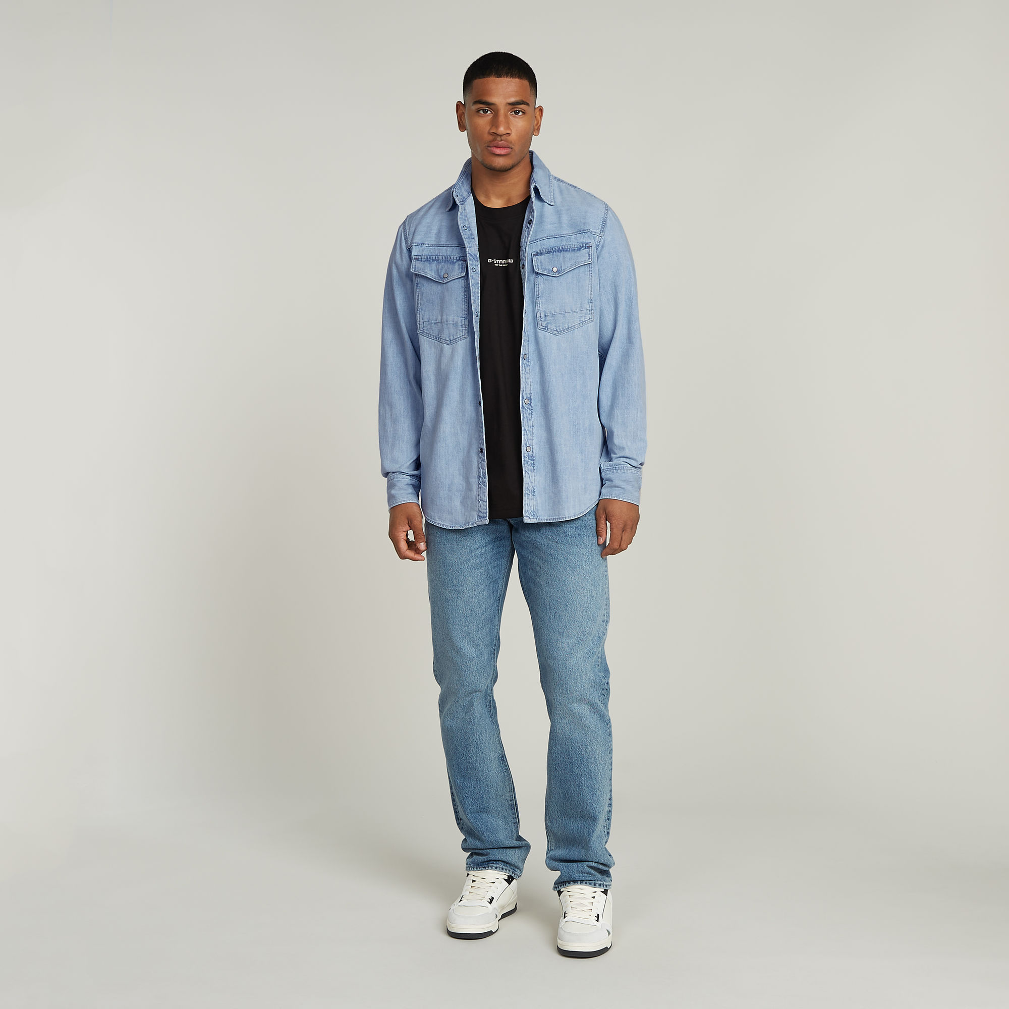 Thumbnail - Dakota Slim Denim Hemd - Hellblau - Herren