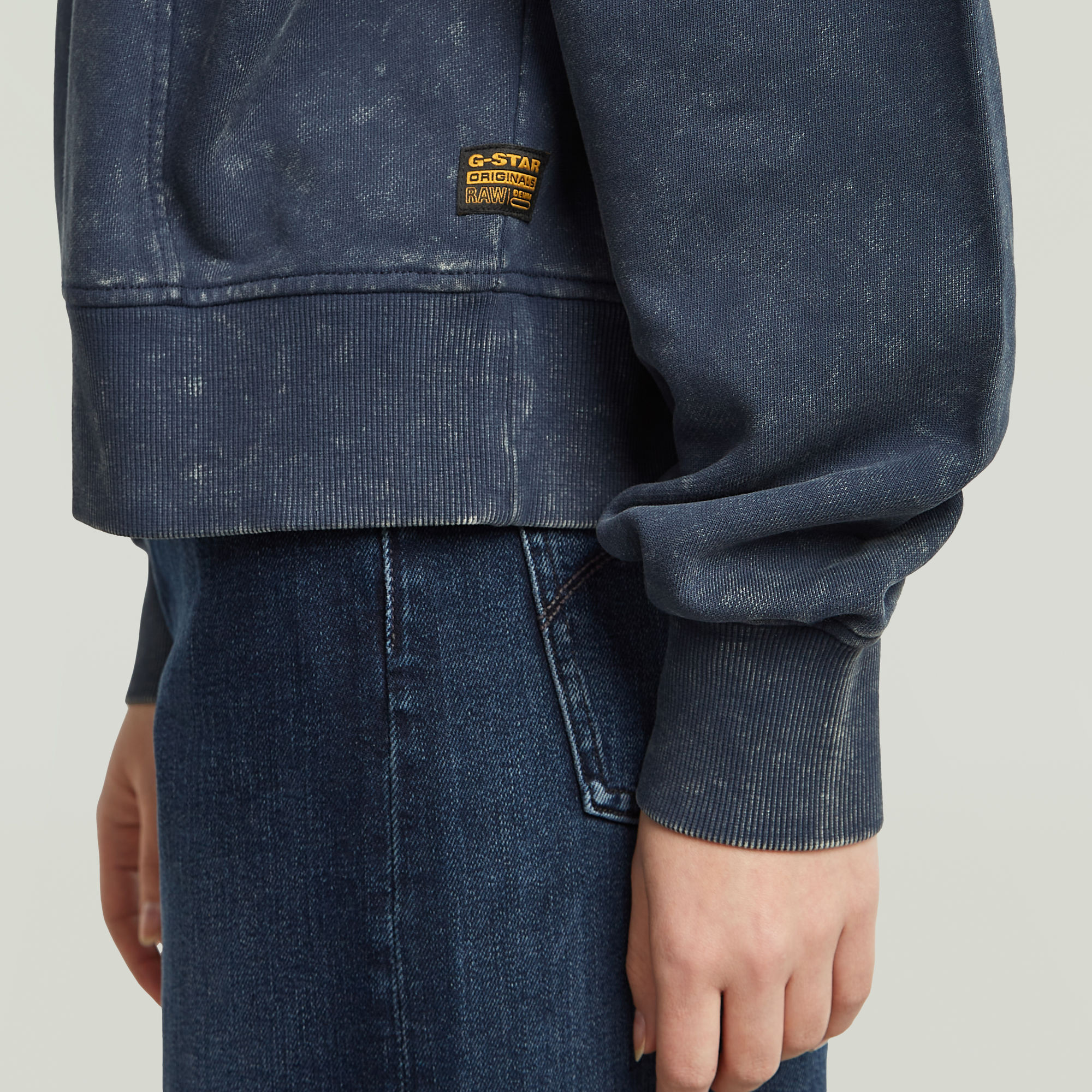 G-Star RAW Washed A-Line Script Hoodie Donkerblauw Dames