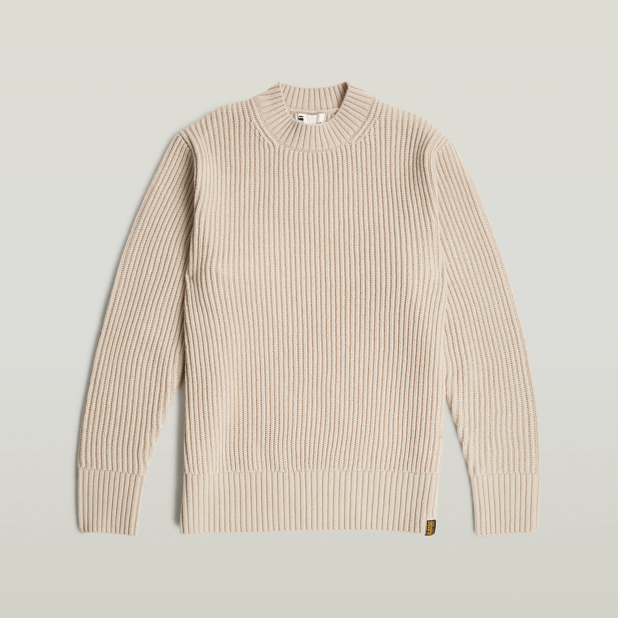 Thumbnail - Essential Ribbed Knit - Beige - Herren