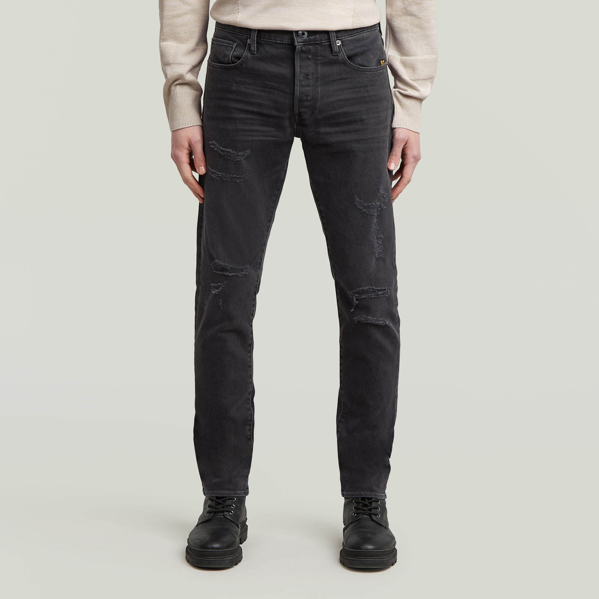

3301 Slim Jeans - worn in ripped grey sacramento - Men
