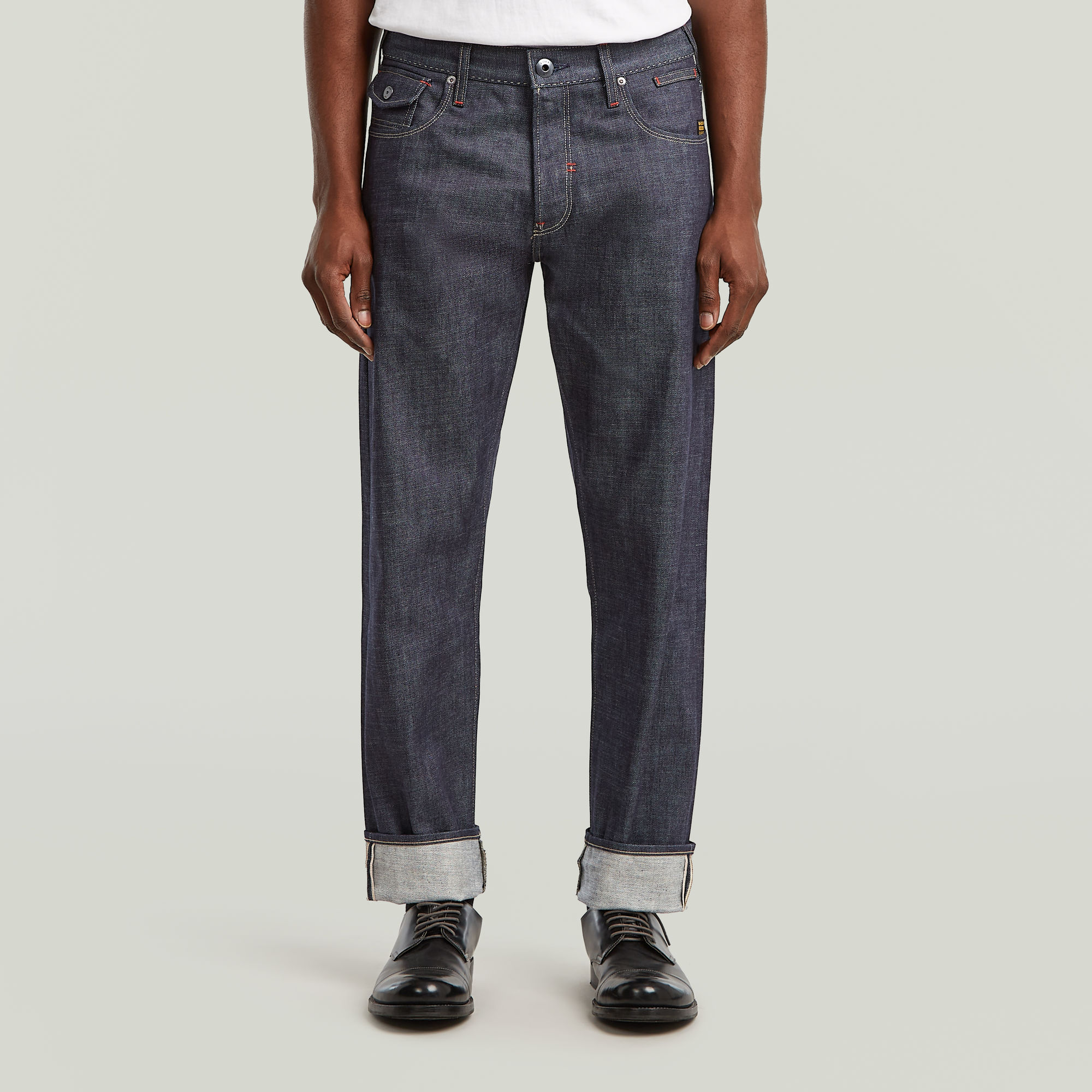 G-Star RAW Morry FWD Regular Tapered Selvedge Jeans Donkerblauw Heren