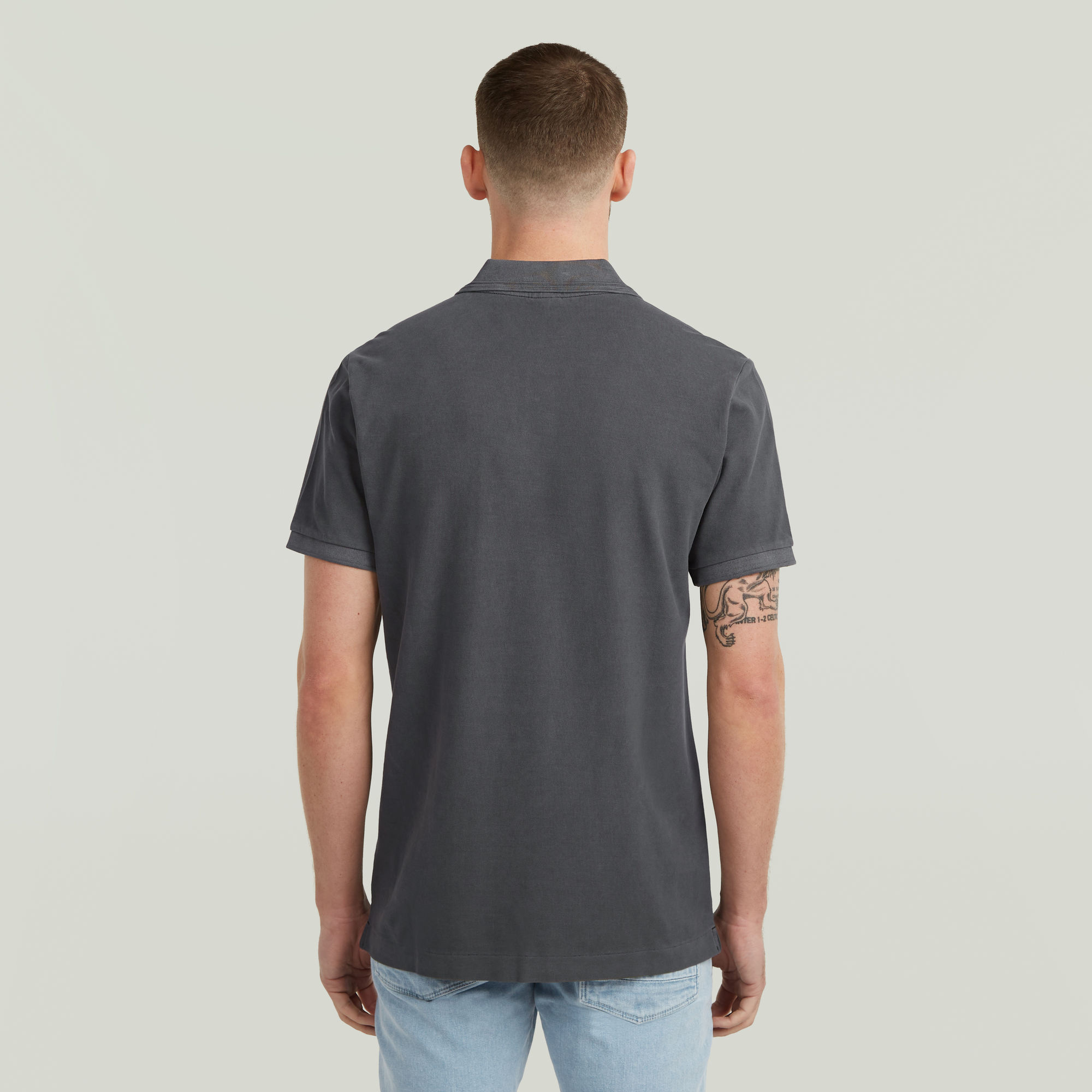 G-Star RAW Dunda Overdyed Slim Polo Badge Zwart Heren