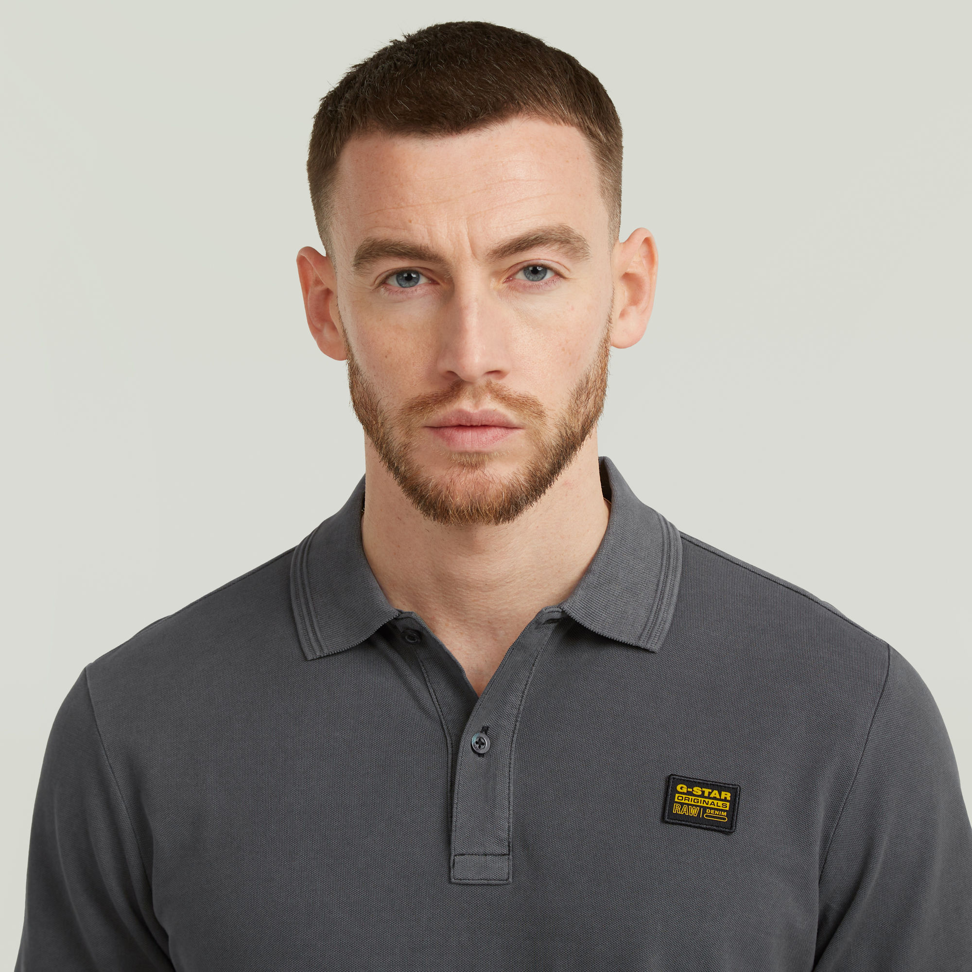 G-Star RAW Dunda Overdyed Slim Polo Badge Zwart Heren