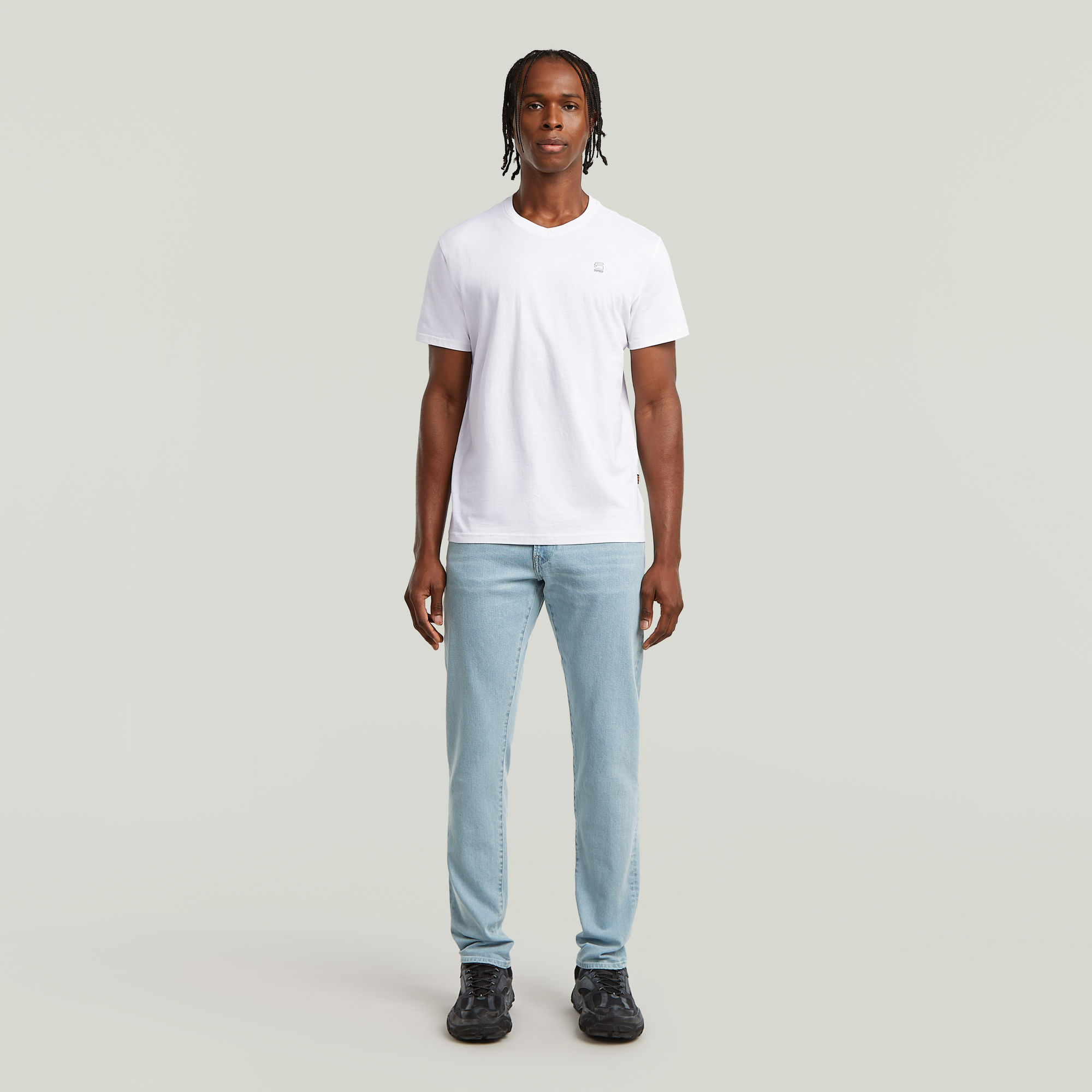 G-Star RAW V-Hals T-Shirt Base 2 Stuks Wit Heren