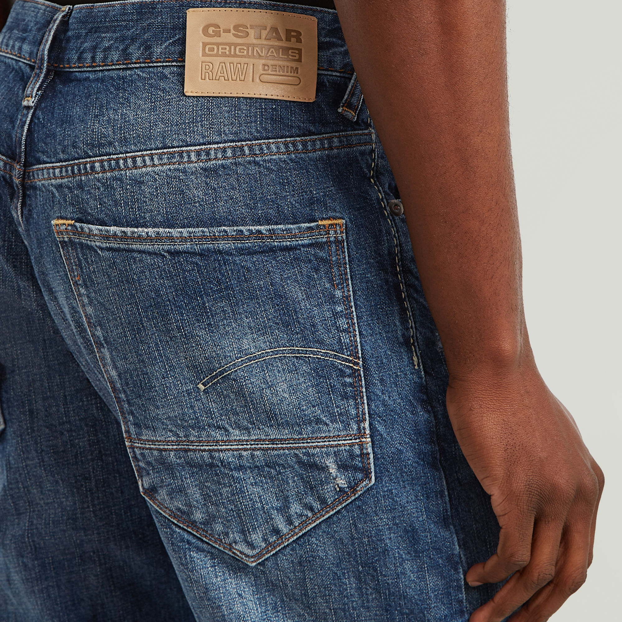 G-Star RAW Morry FWD Regular Tapered Selvedge Jeans Midden blauw Heren