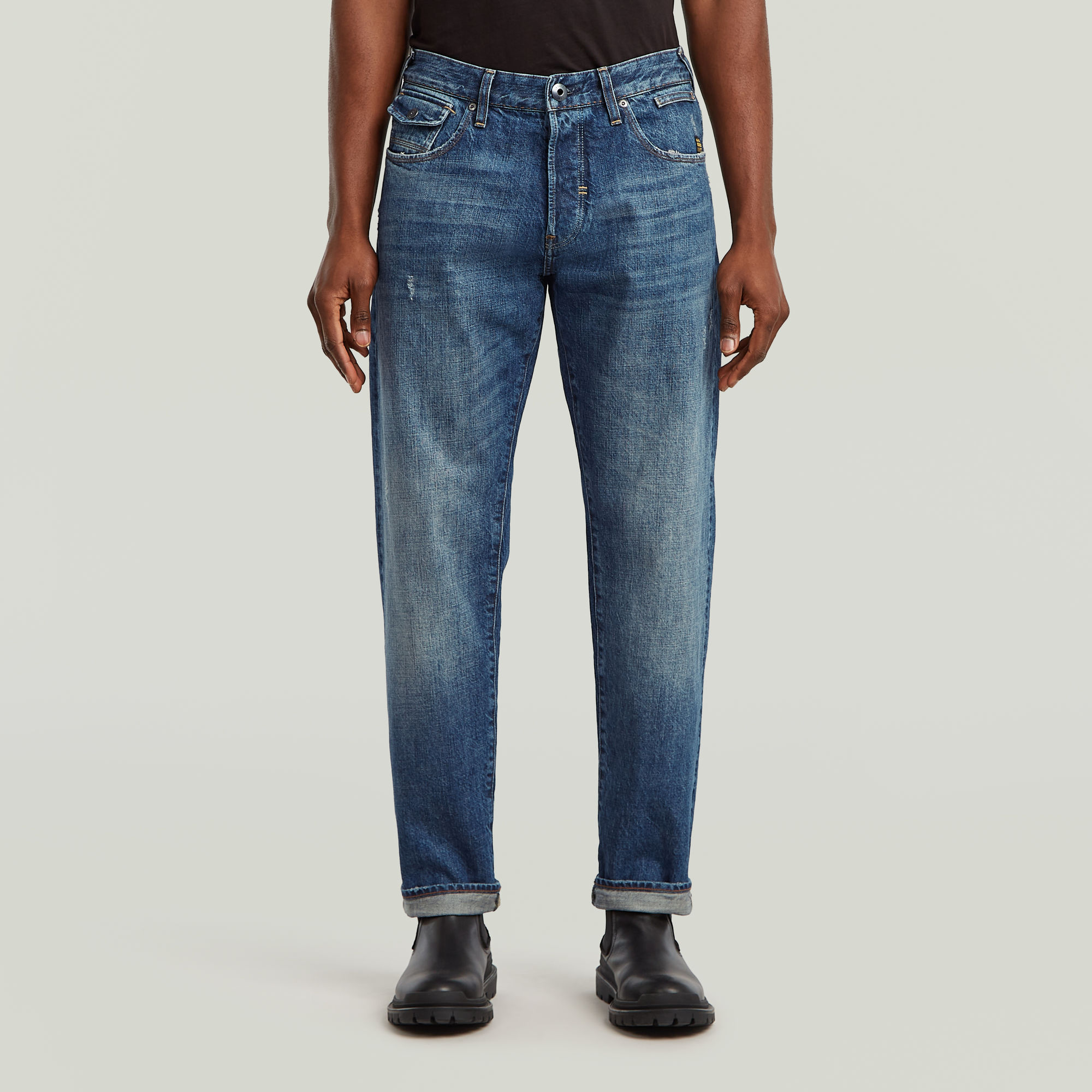 G-Star RAW Morry FWD Regular Tapered Selvedge Jeans Midden blauw Heren