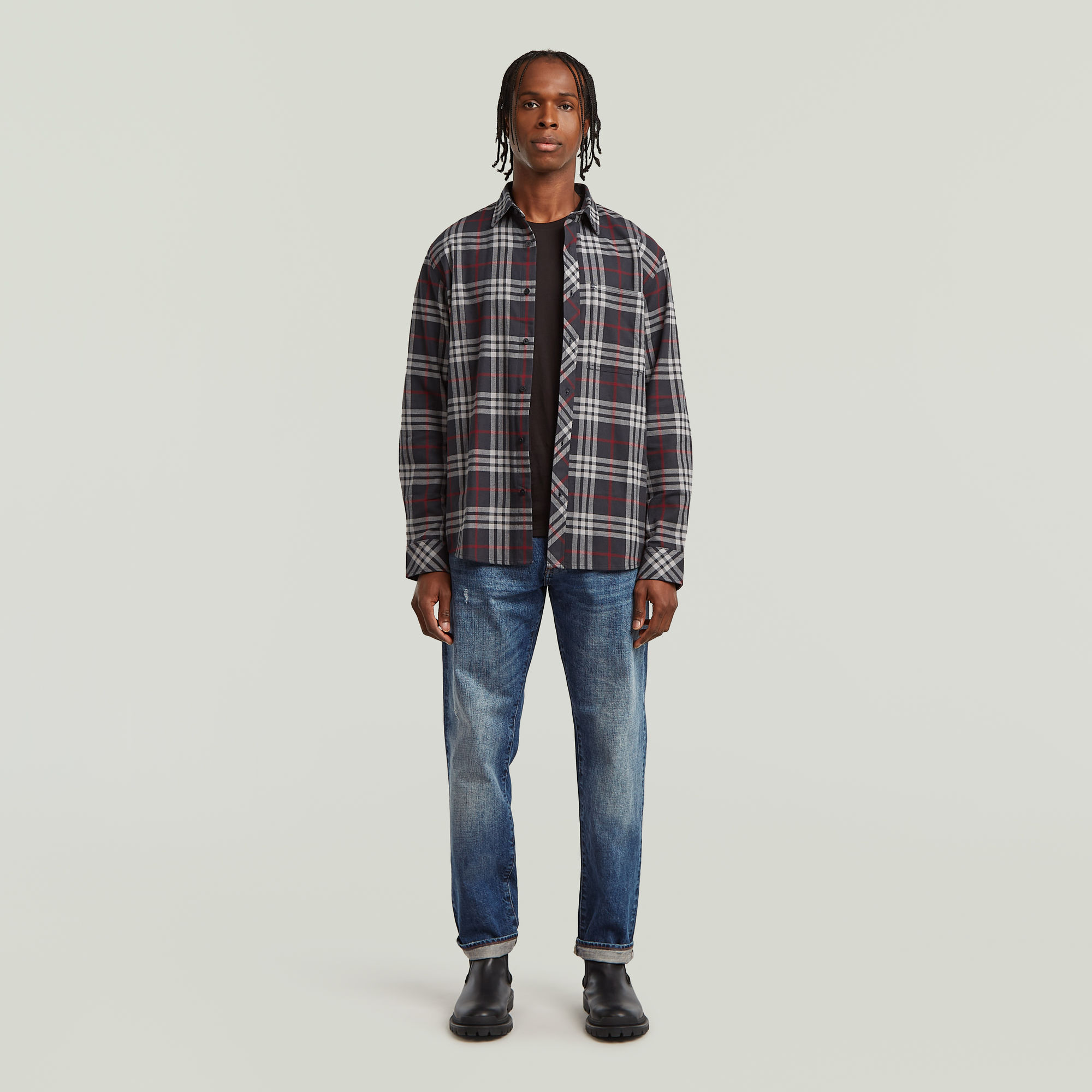 G-Star RAW Morry FWD Regular Tapered Selvedge Jeans Midden blauw Heren