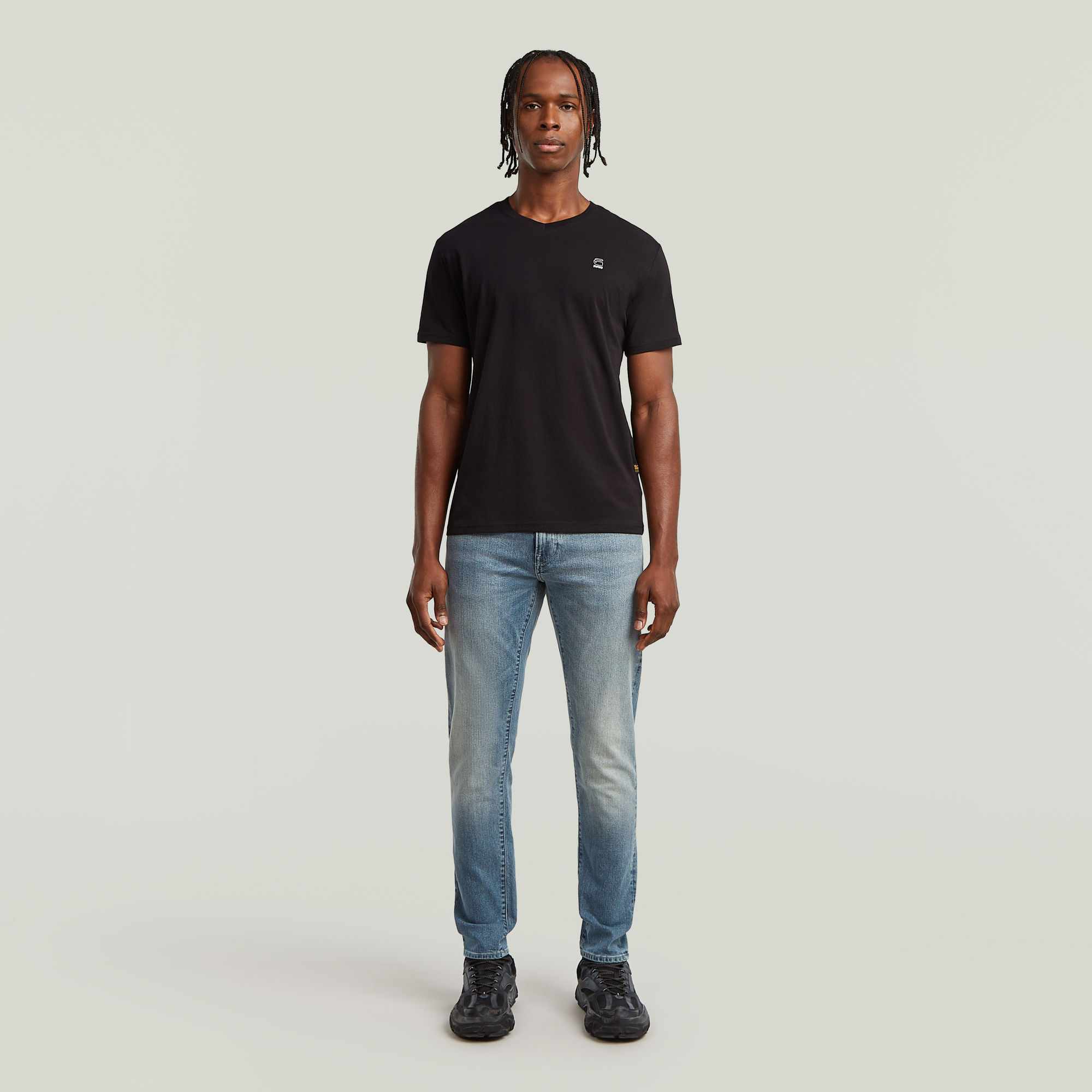 G-Star RAW V-Hals T-Shirt Base 2 Stuks Zwart Heren