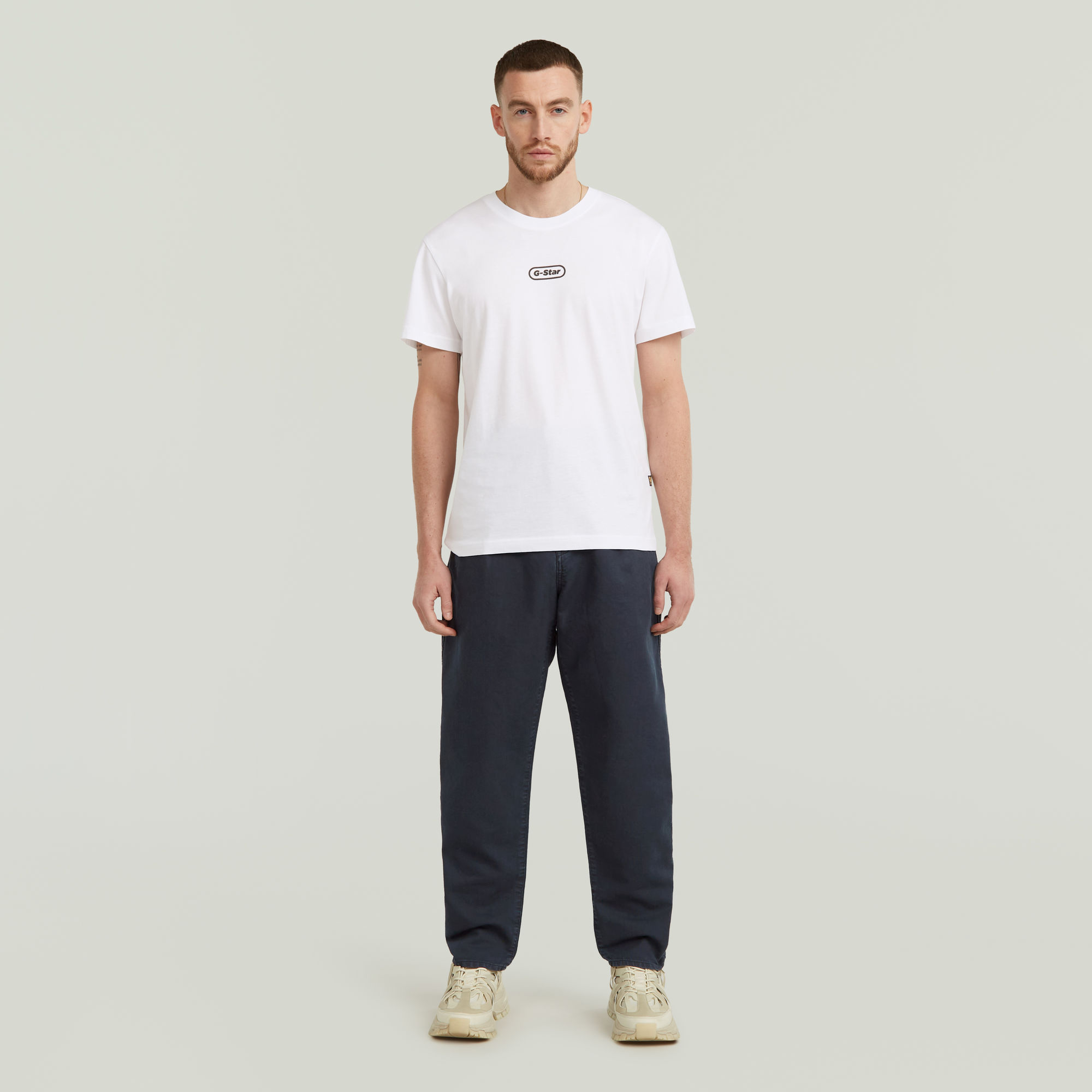 Thumbnail - Pleated Chino Relaxed Tapered - Dunkelblau - Herren