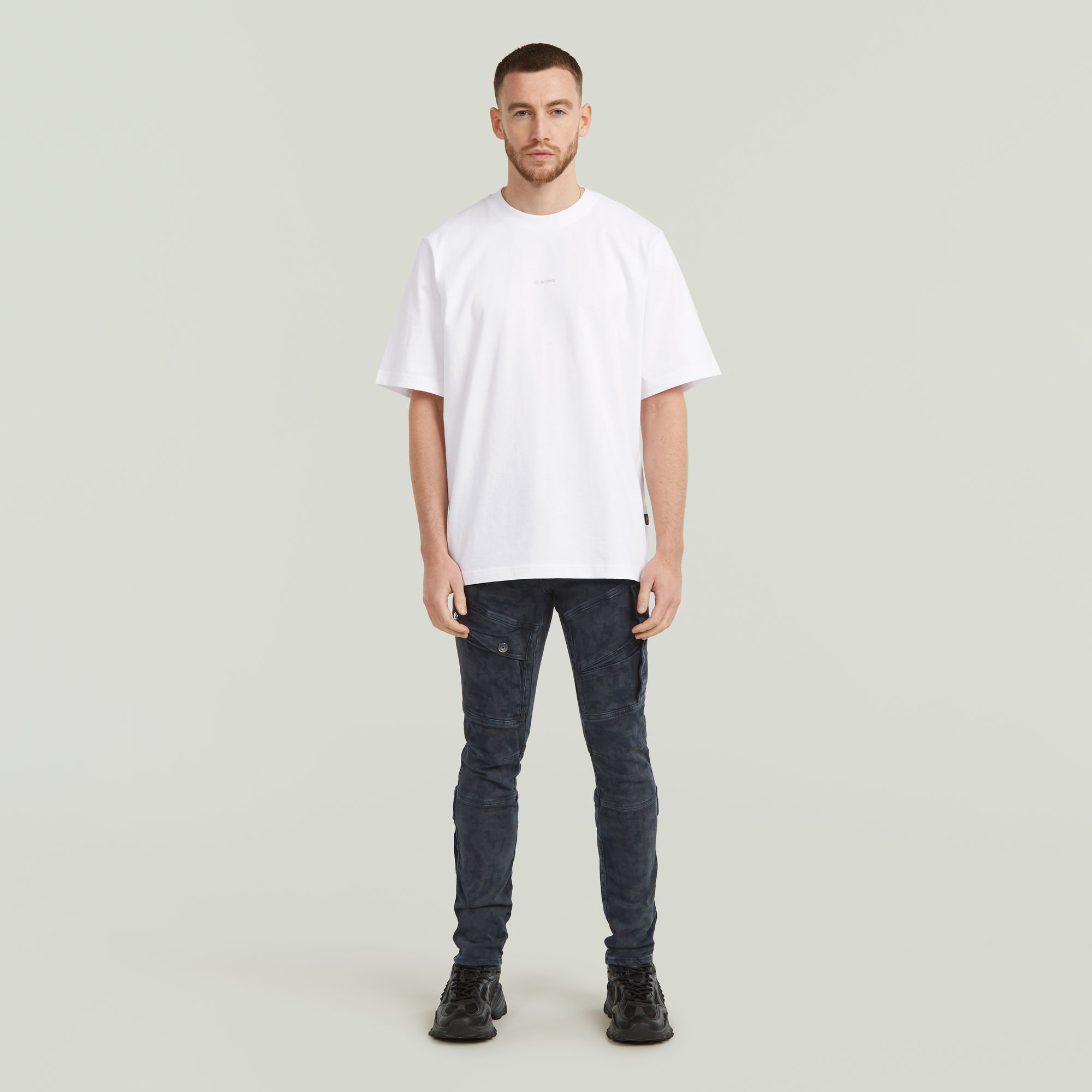 G-Star RAW Center Chest Logo Loose Boxy T-Shirt Wit Heren