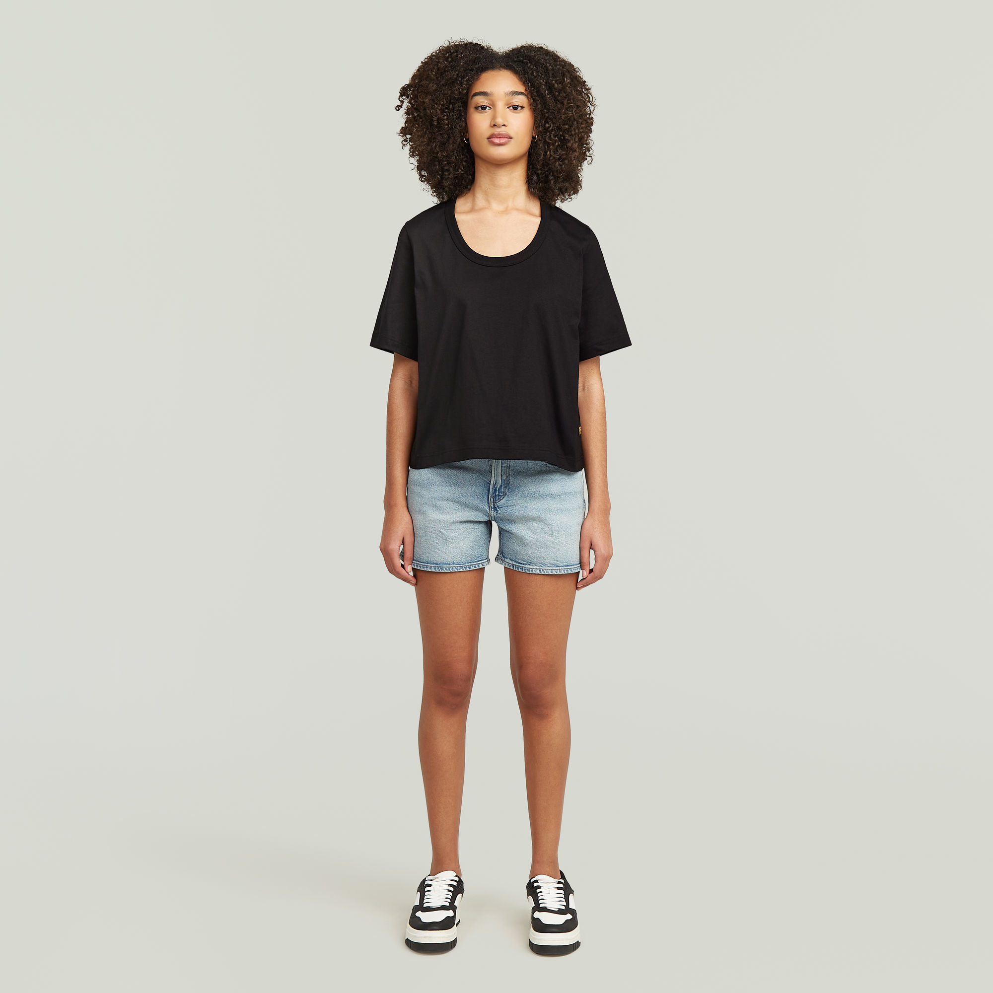 G-Star RAW Deep U-Neck Top Zwart Dames