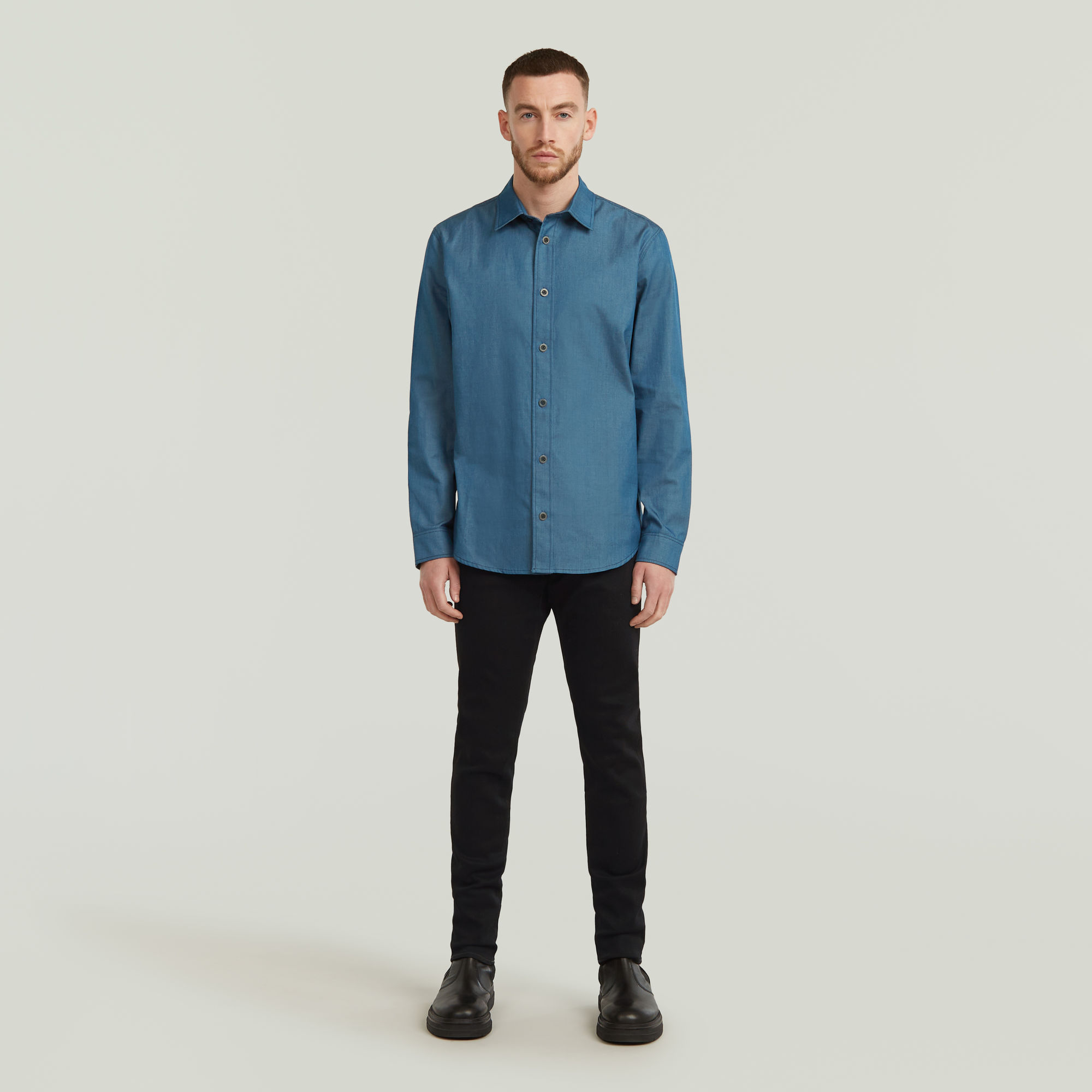 G-Star RAW Clean Slim Shirt Donkerblauw Heren