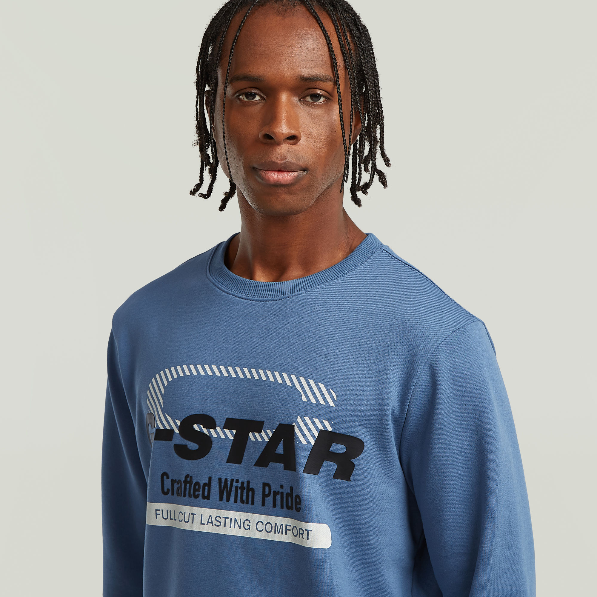G-Star RAW Center Chest Logo Sweater Midden blauw Heren