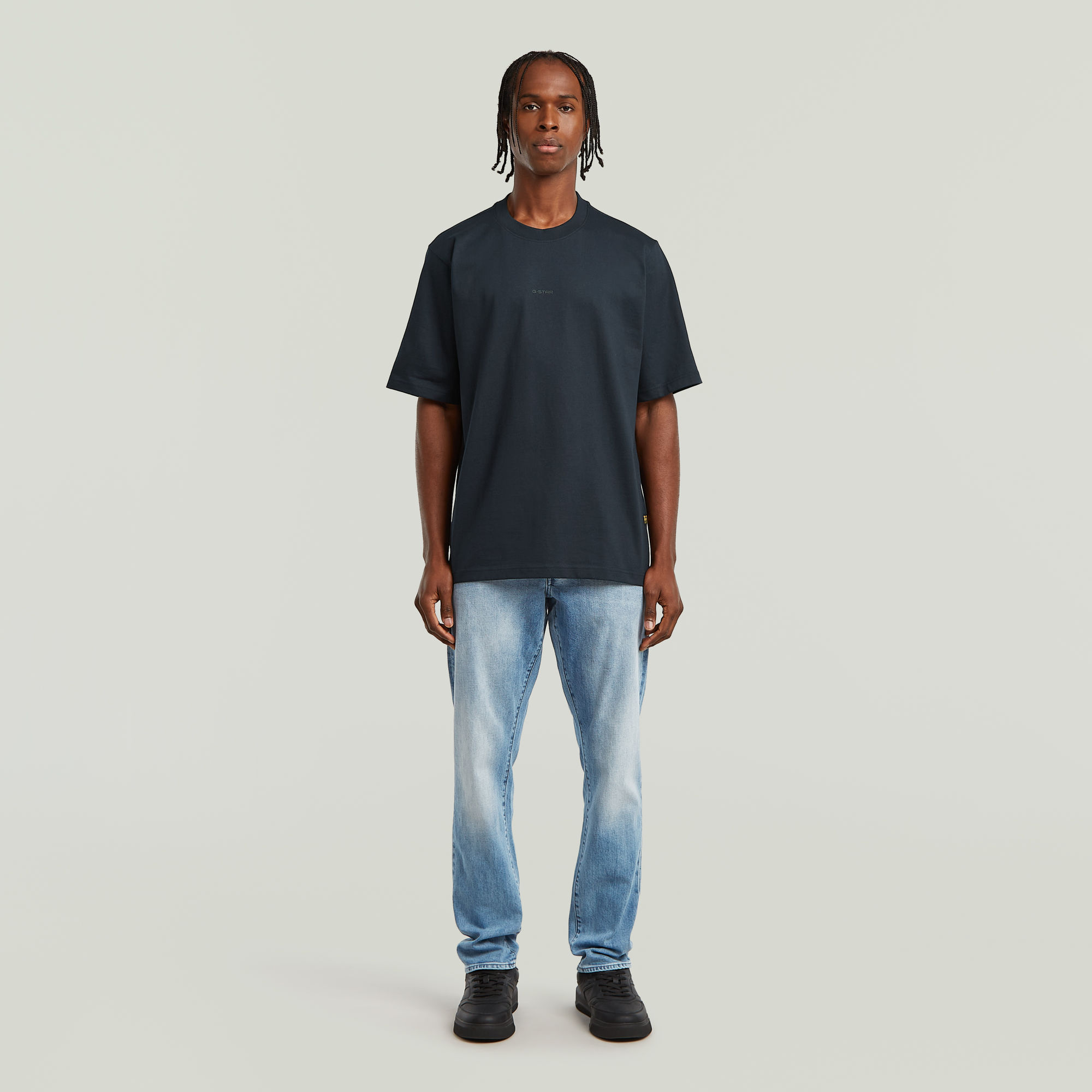 G-Star RAW Center Chest Logo Loose Boxy T-Shirt Donkerblauw Heren