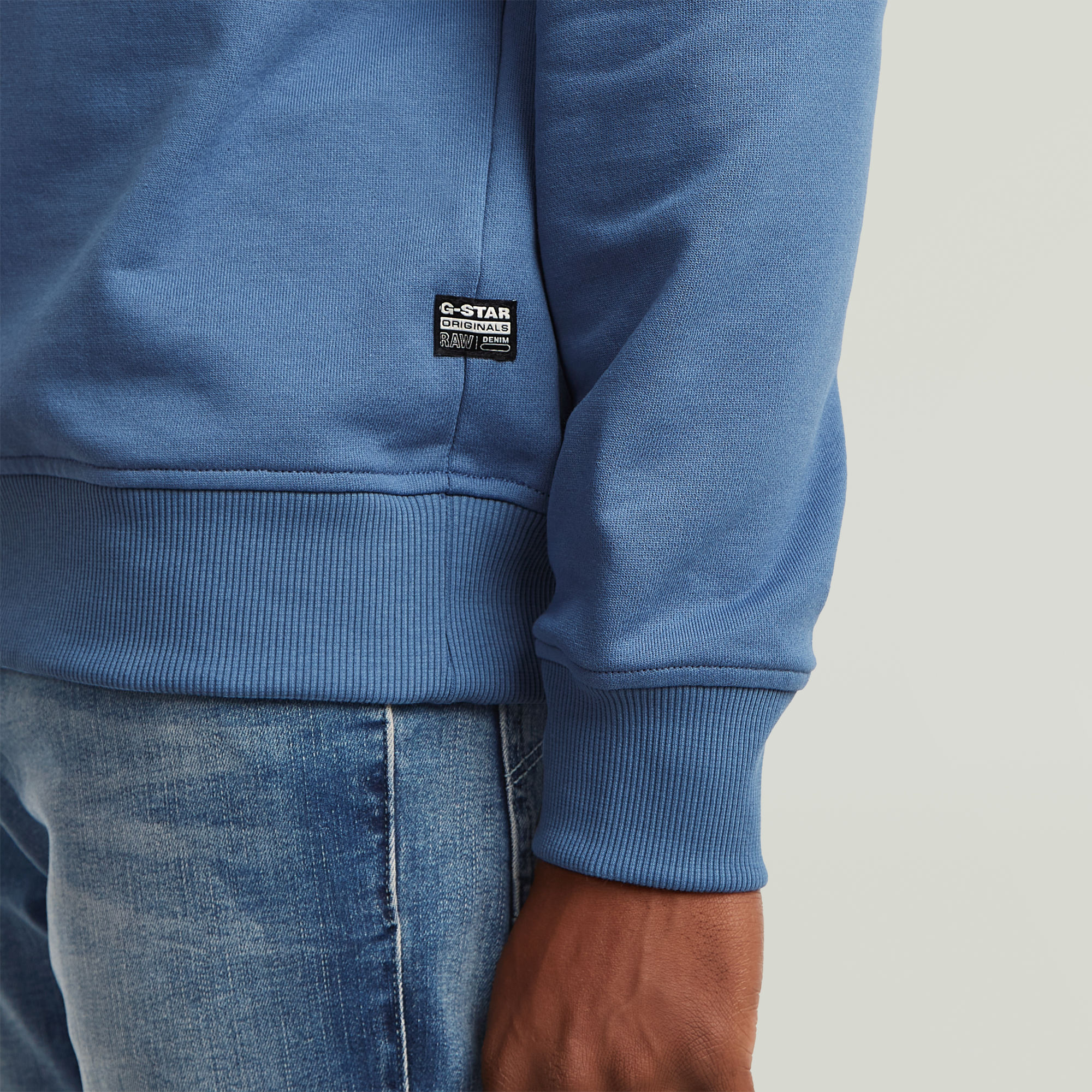 G-Star RAW Center Chest Logo Sweater Midden blauw Heren