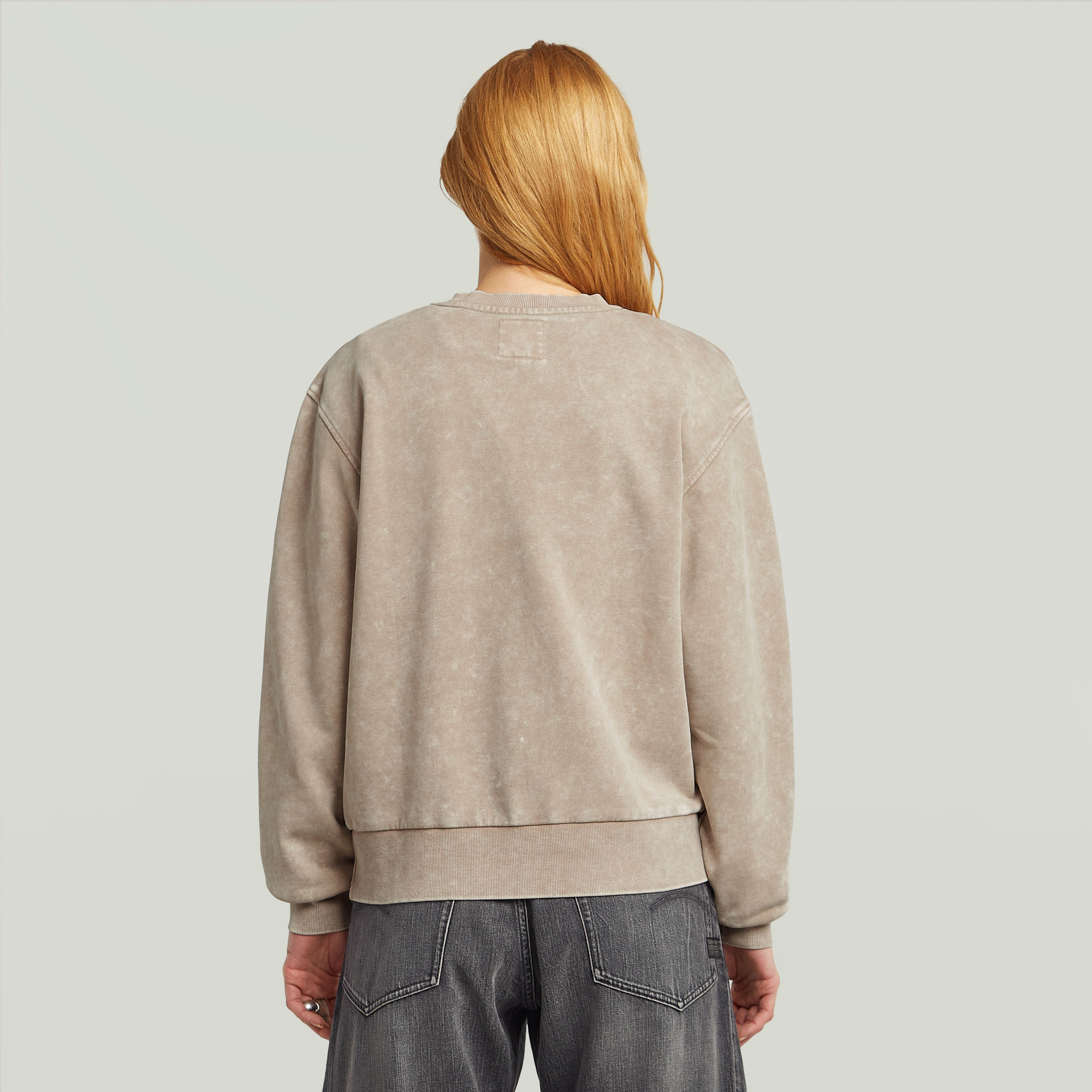 G-Star RAW Washed A Line Script Sweater Beige Dames