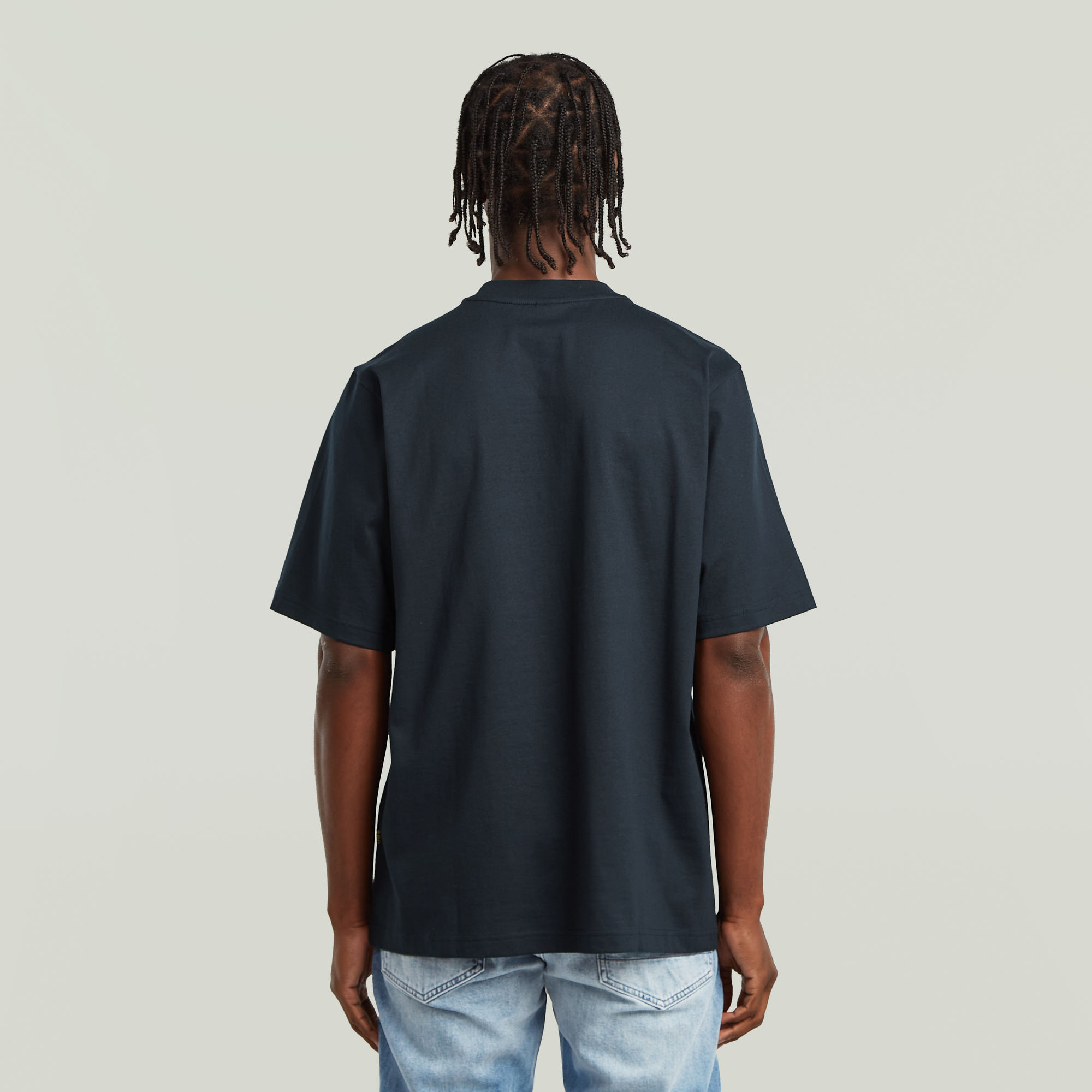 G-Star RAW Center Chest Logo Loose Boxy T-Shirt Donkerblauw Heren