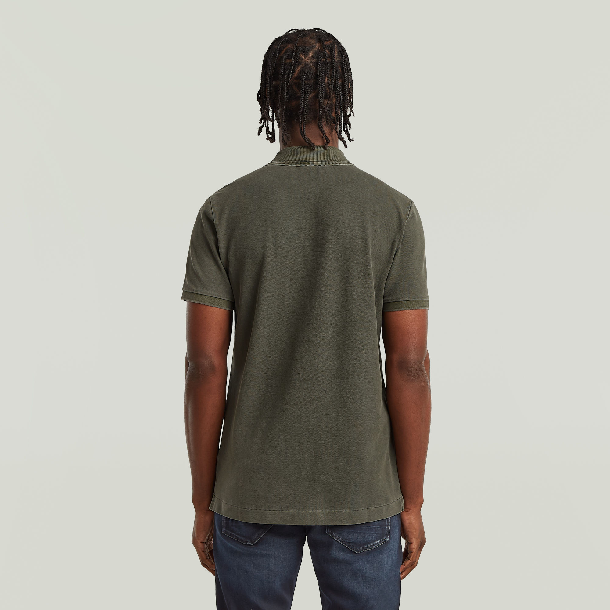 G-Star RAW Dunda Overdyed Slim Polo Badge Grijs Heren