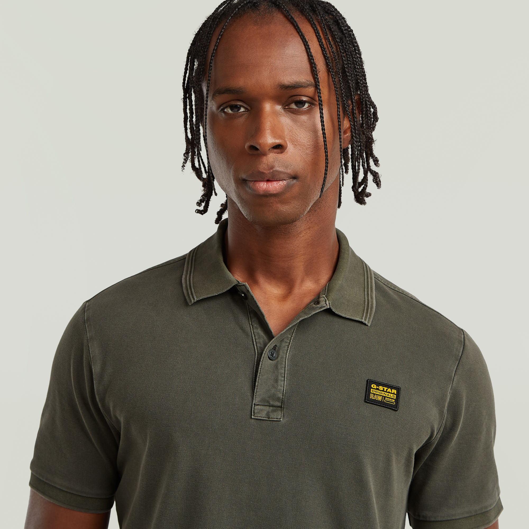 G-Star RAW Dunda Overdyed Slim Polo Badge Grijs Heren