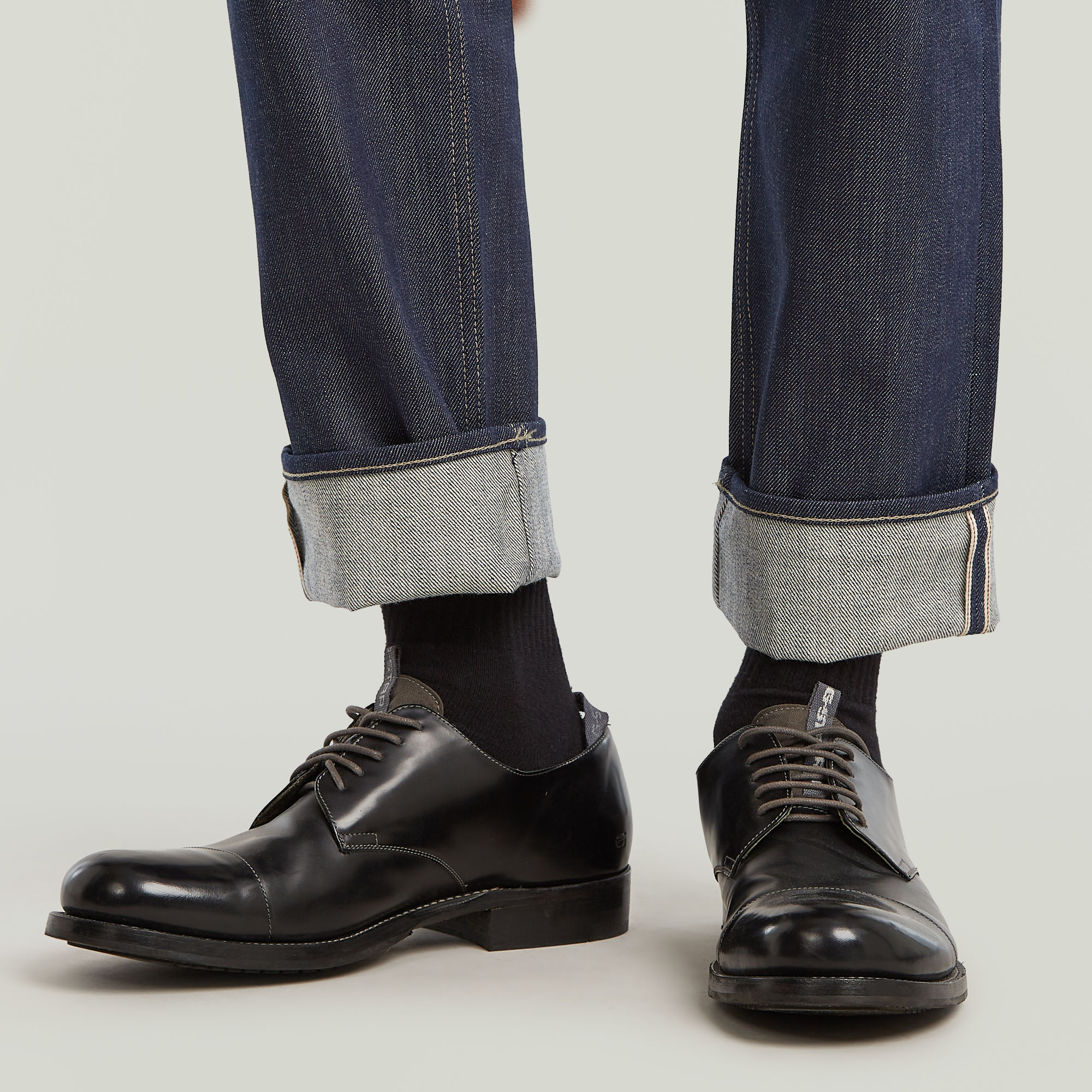 G-Star RAW Mosa Straight Selvedge Jeans Donkerblauw Heren