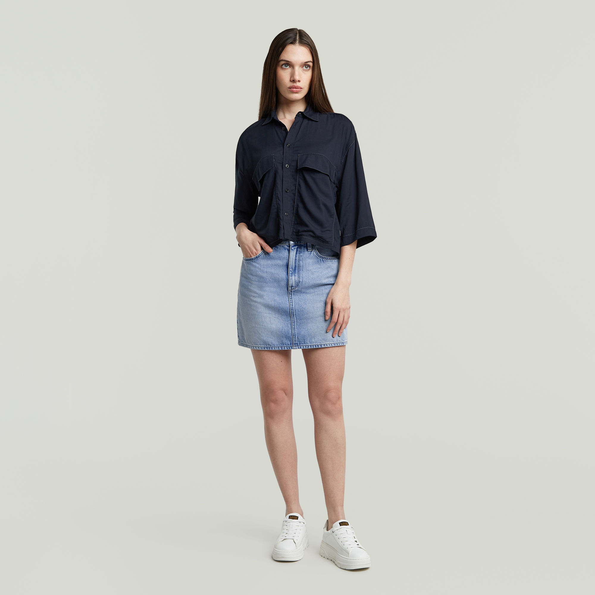 G-Star RAW Viktoria Korte Rok Clean Edge Lichtblauw Dames