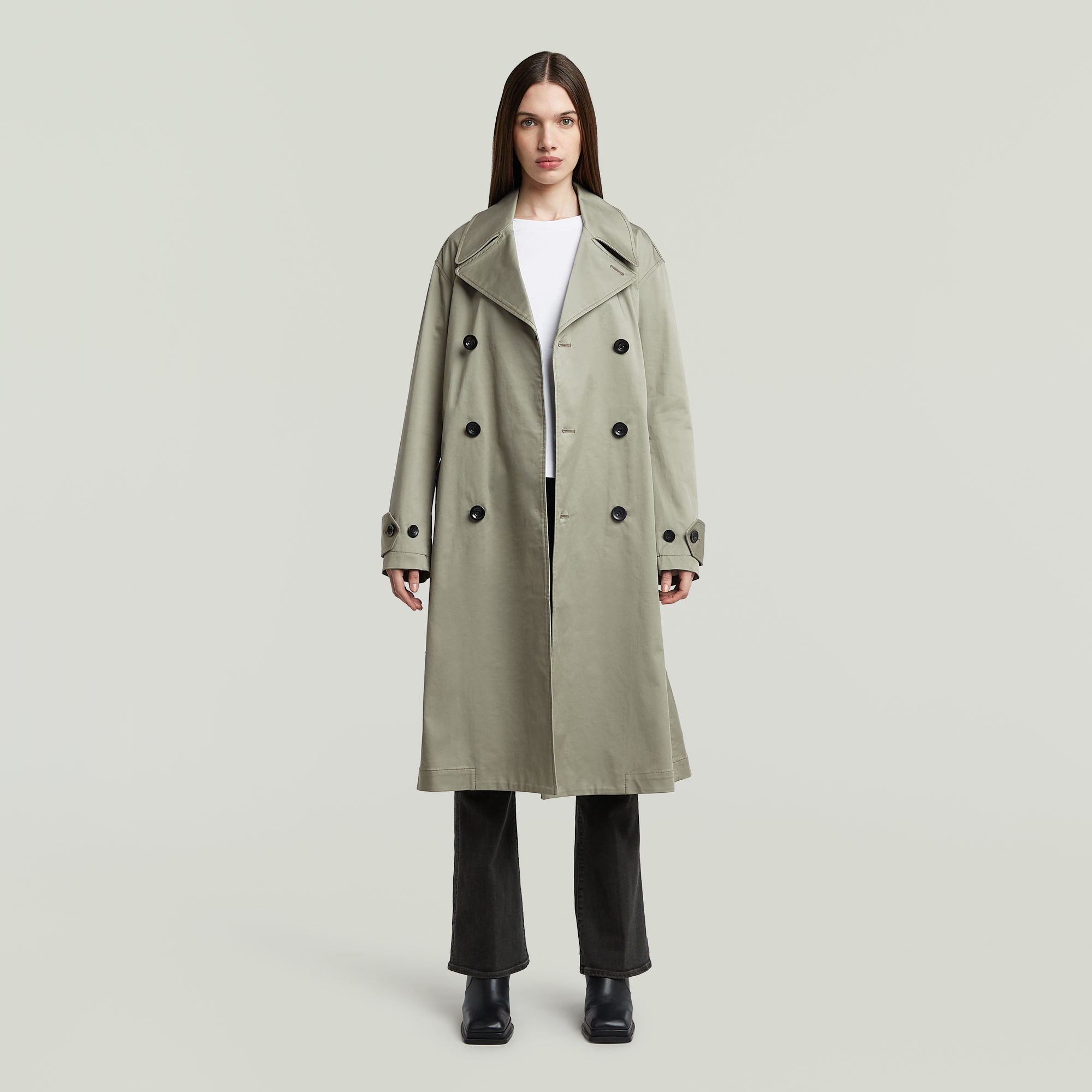 G-Star RAW High Trenchcoat Groen Dames