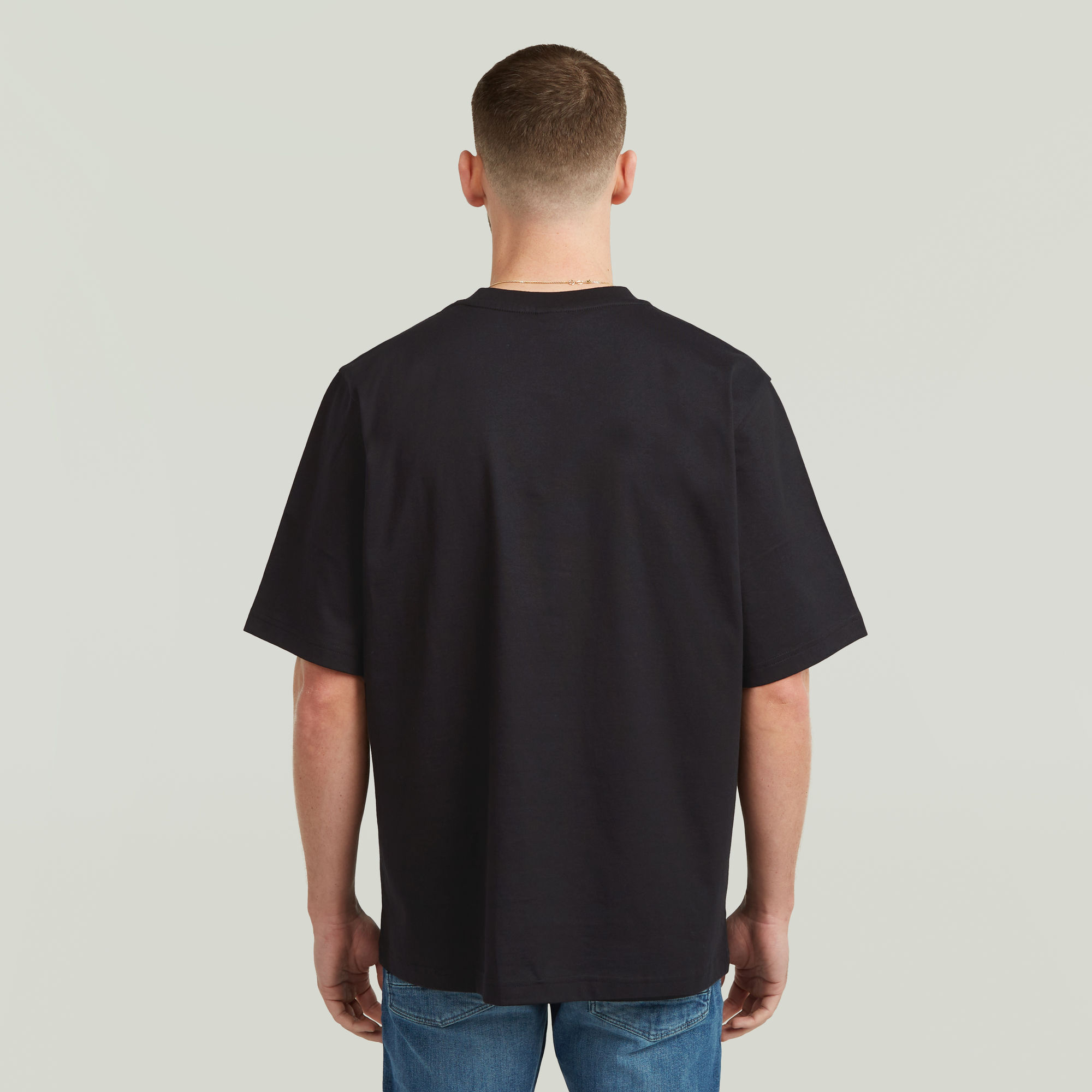 G-Star RAW Center Chest Logo Loose Boxy T-Shirt Zwart Heren