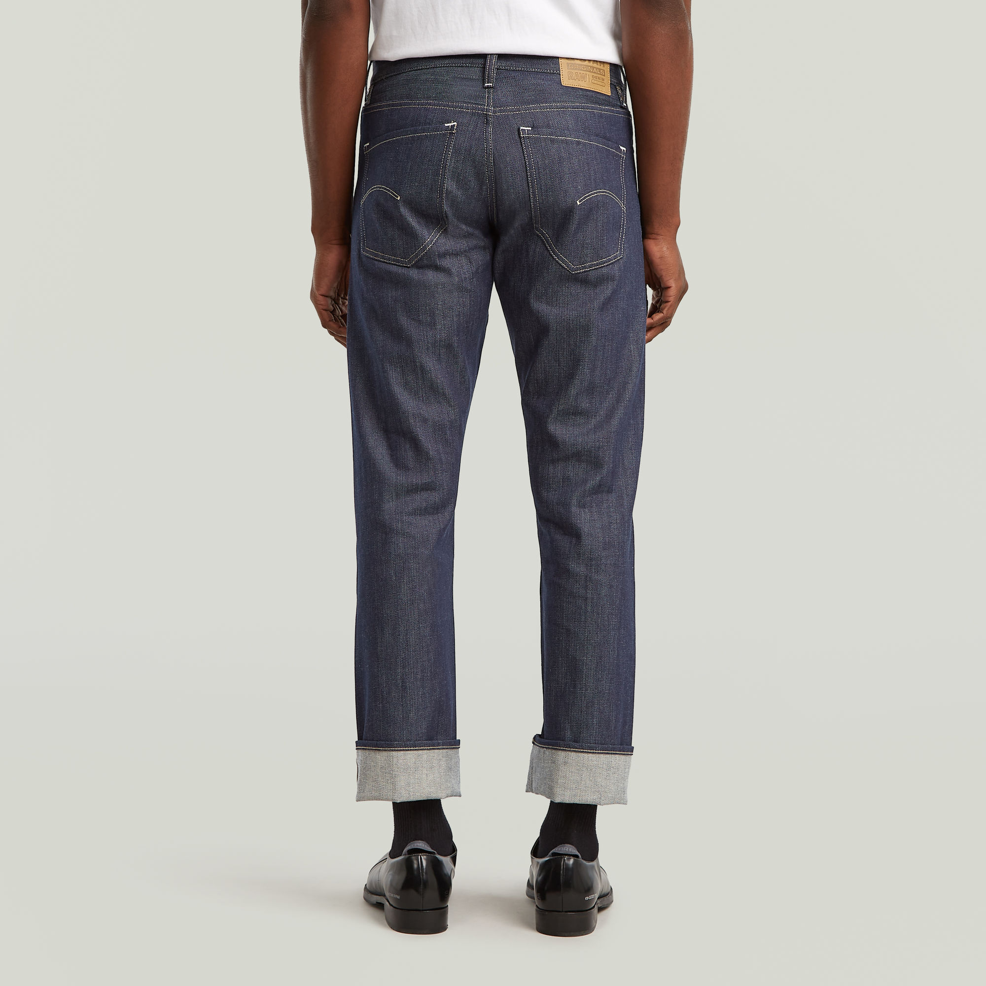 G-Star RAW Mosa Straight Selvedge Jeans Donkerblauw Heren