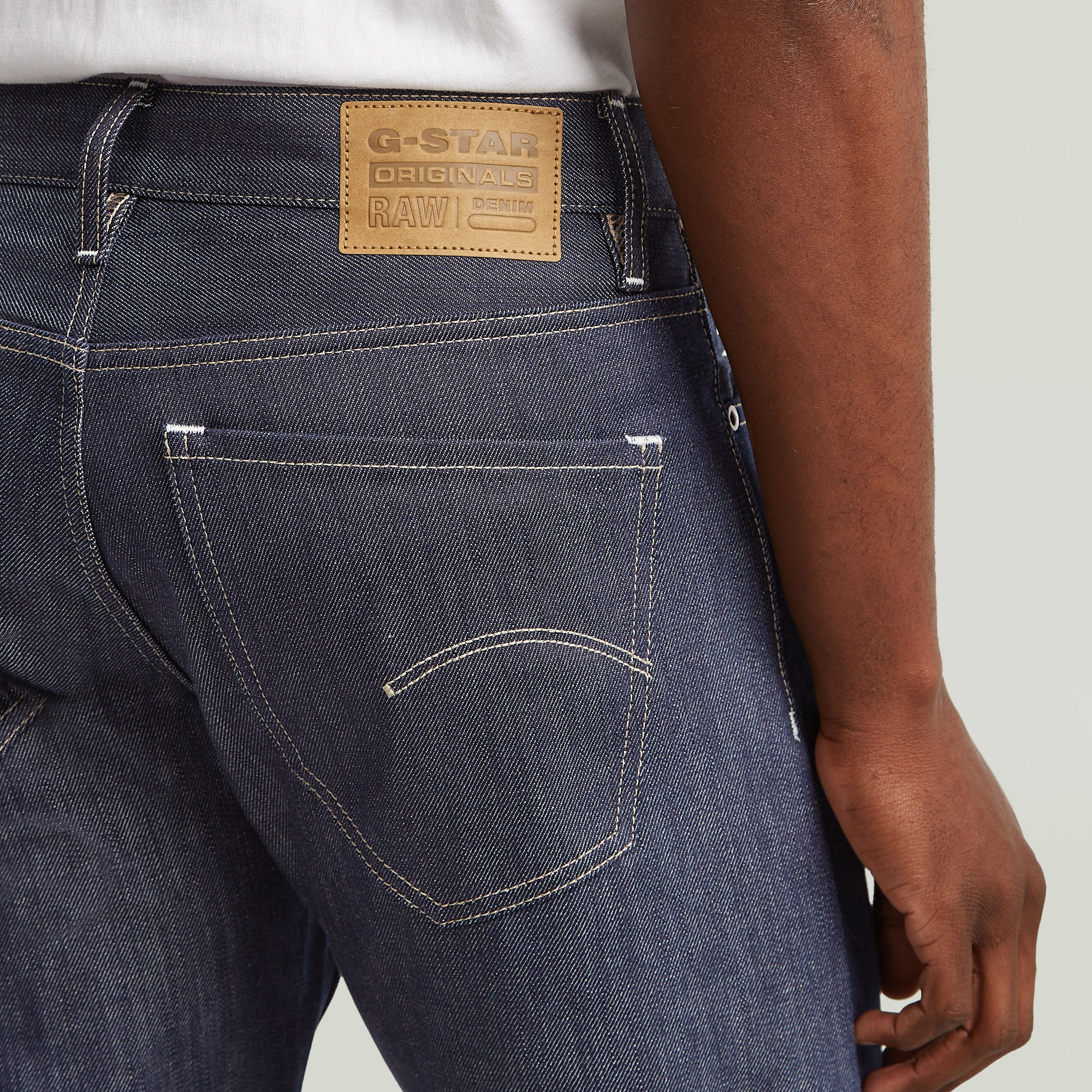 G-Star RAW Mosa Straight Selvedge Jeans Donkerblauw Heren