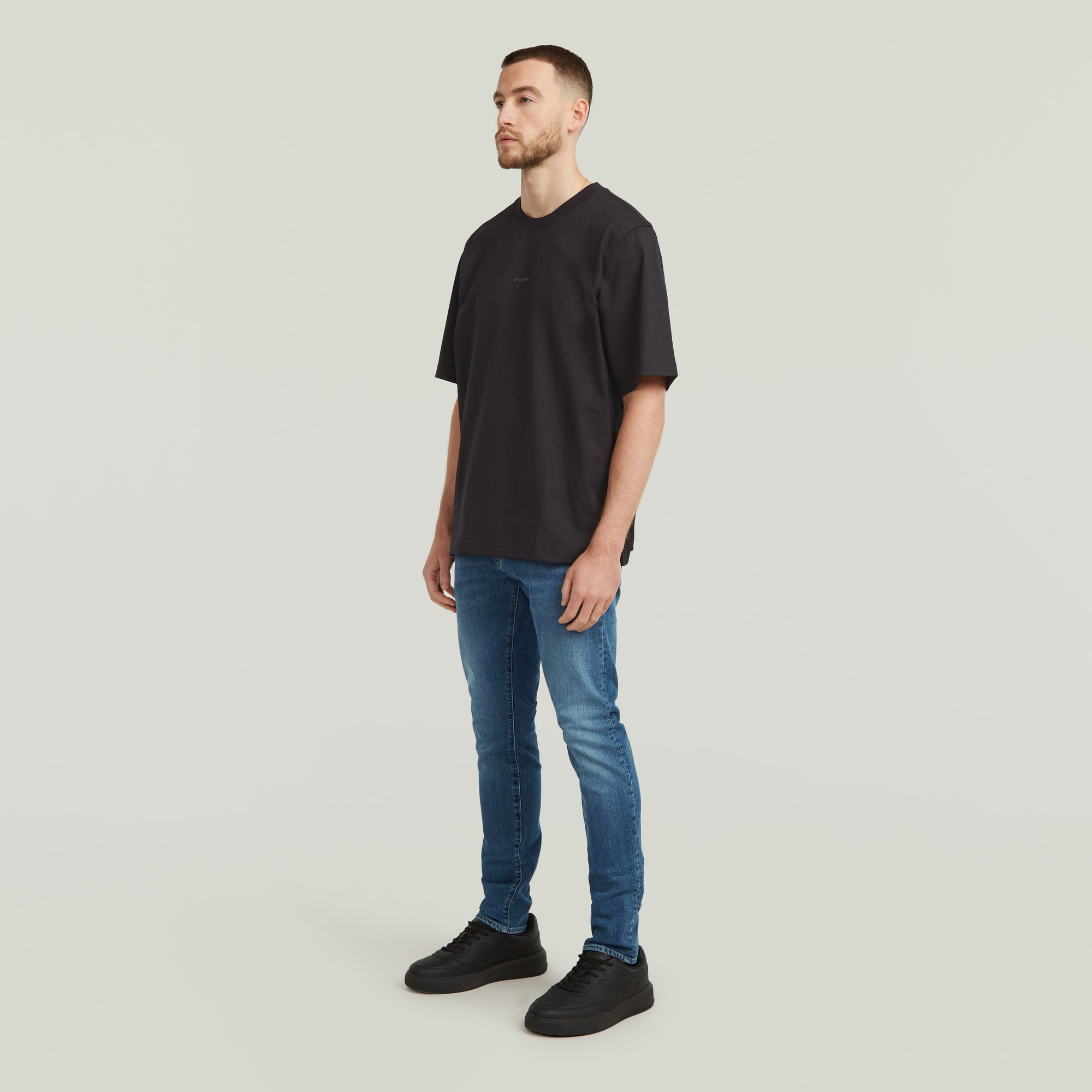 G-Star RAW Center Chest Logo Loose Boxy T-Shirt Zwart Heren