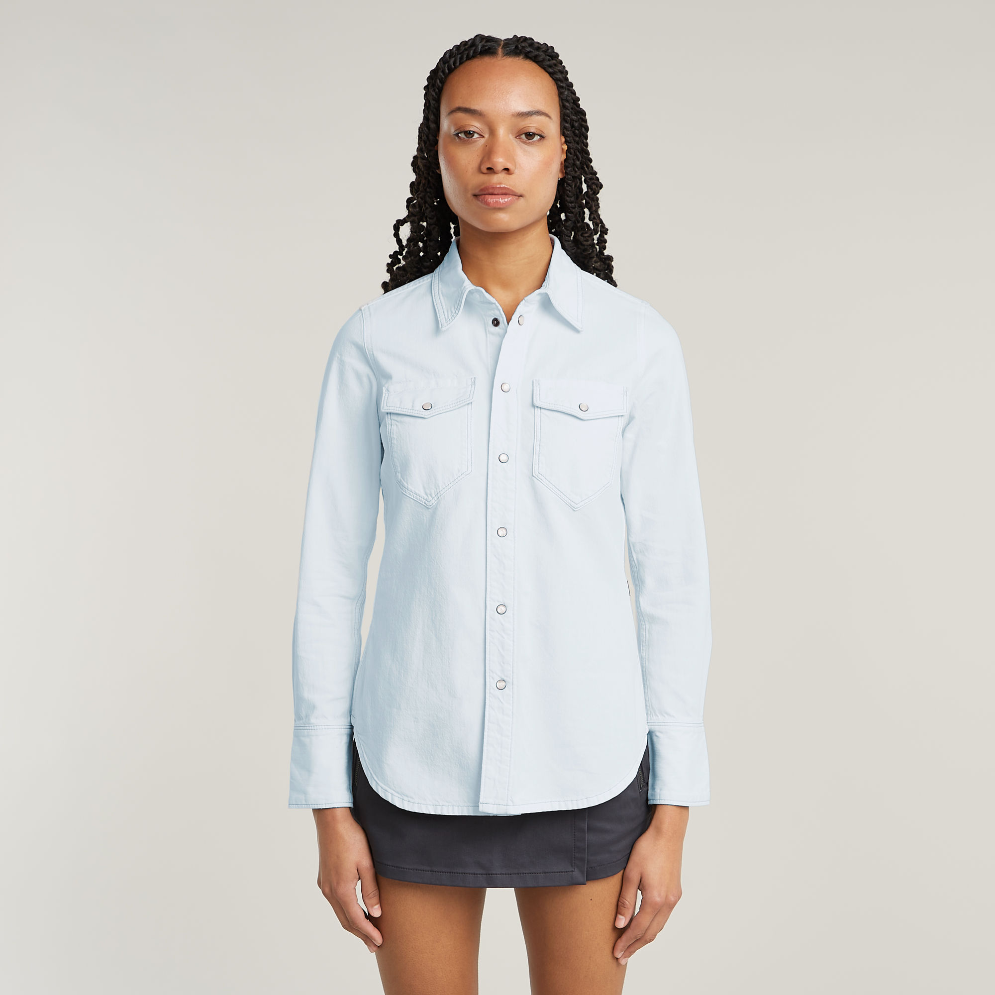 G-Star RAW Slim Western Shirt Lichtblauw Dames