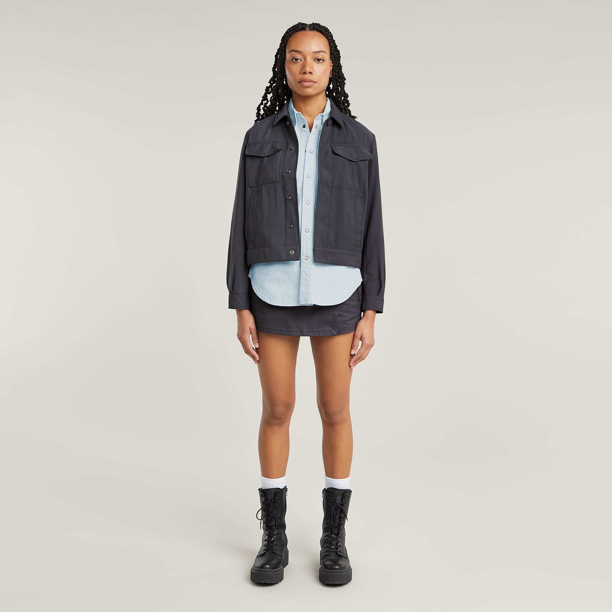 Thumbnail - Slim Western Hemd - Hellblau - Damen
