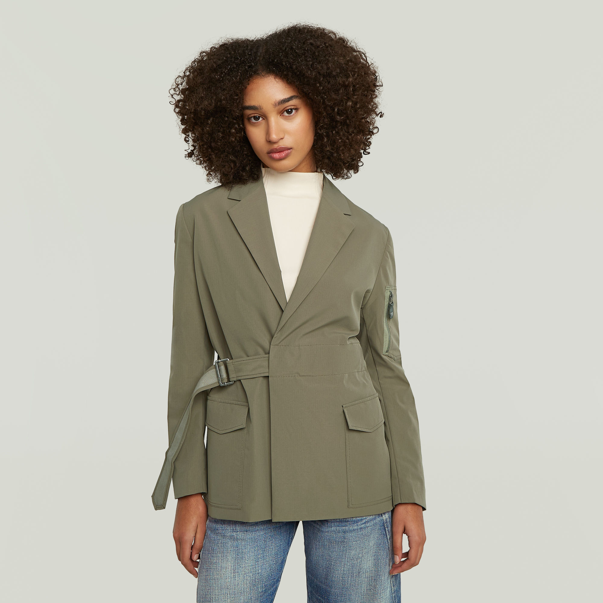 G-Star RAW Belted Blazer Bruin Dames