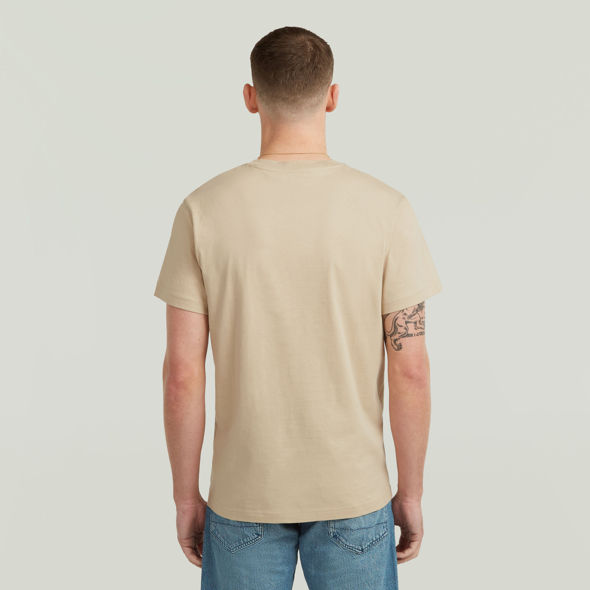 G-Star RAW Center Chest Logo T-Shirt Beige Heren