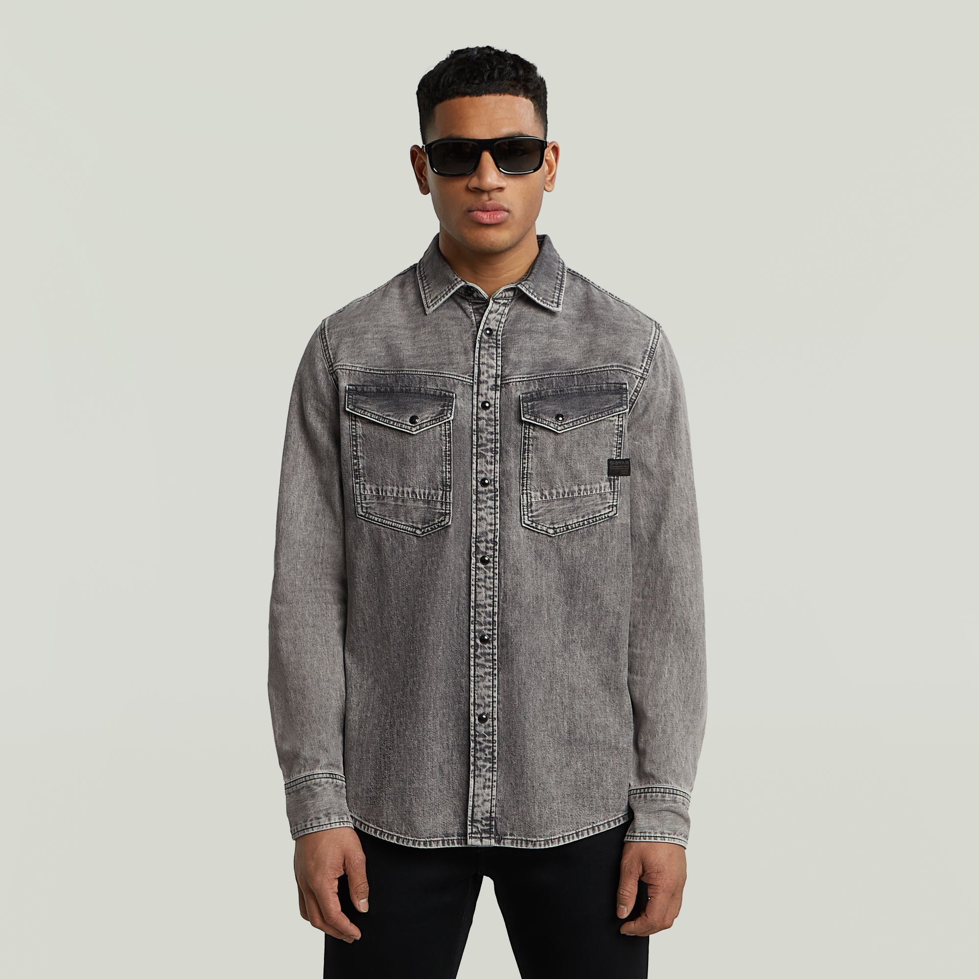 

Dakota Slim Denim Shirt - Grijs - Heren