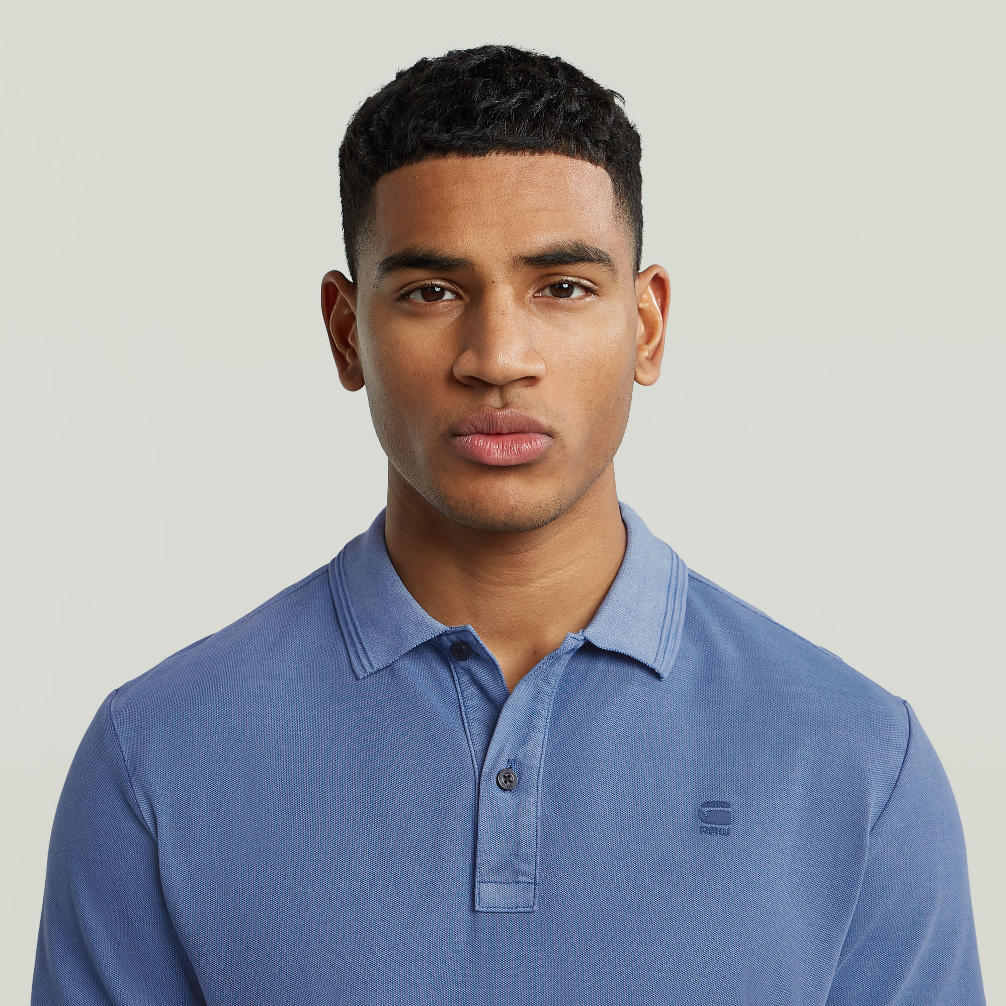 G-Star RAW Dunda Overdyed Slim Polo Midden blauw Heren