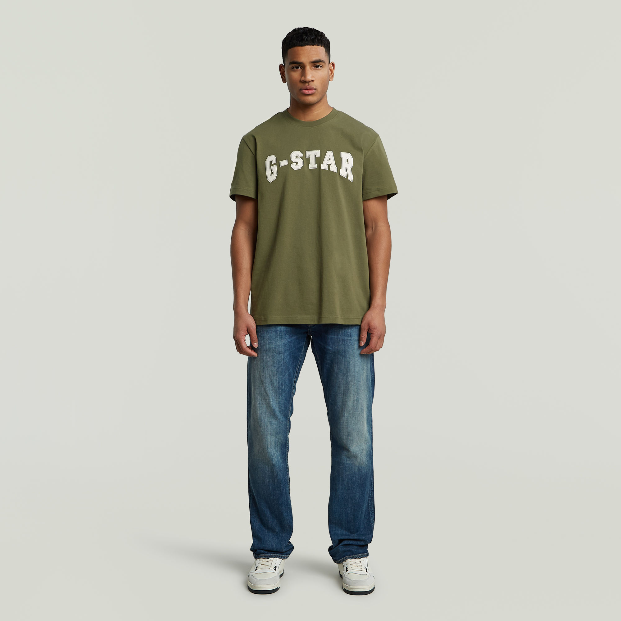 G-Star RAW Felt Logo T-shirt Groen Heren